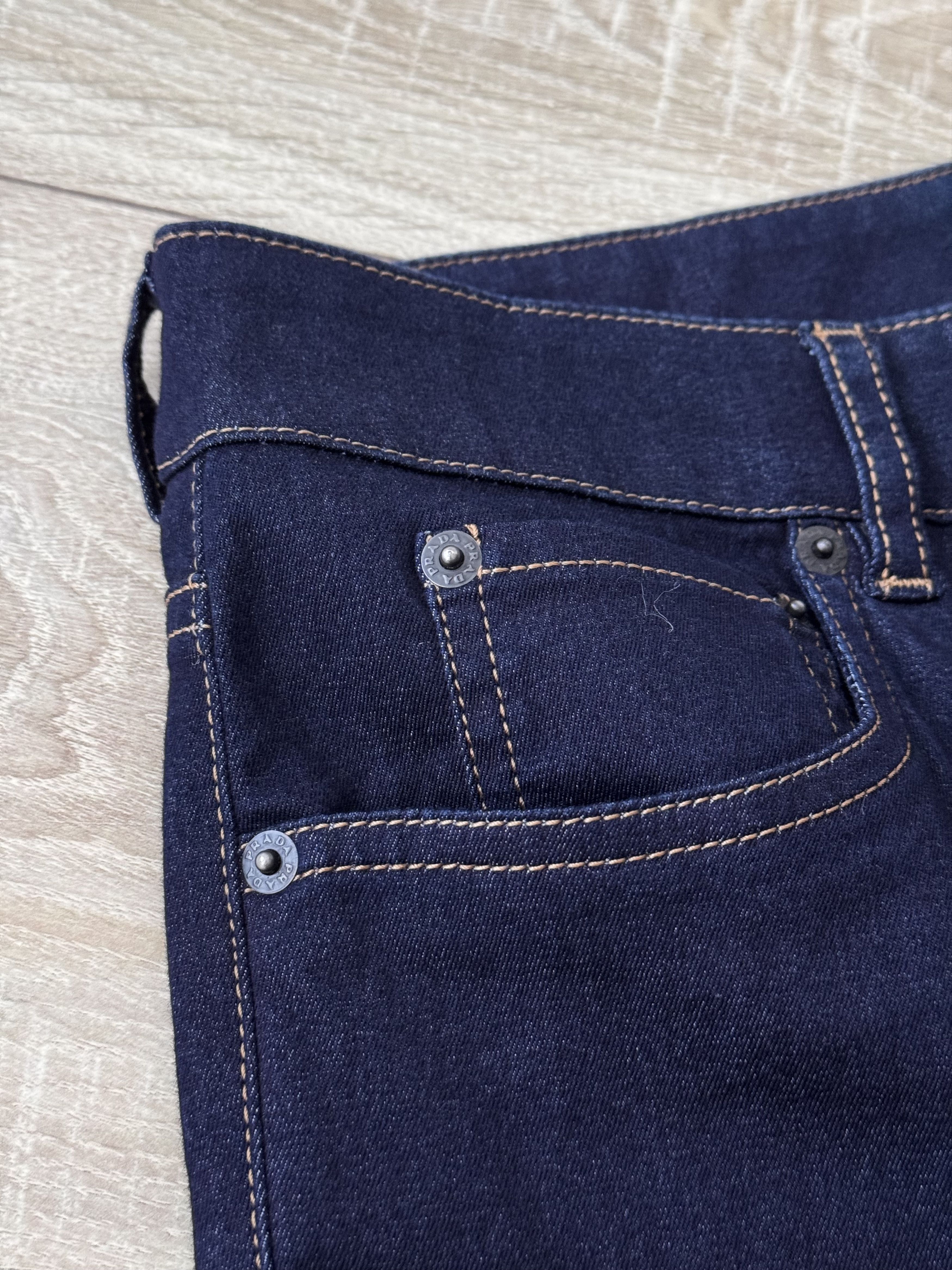 Prada Prada Indigo Dark Navy Luxury Bootcut Fit Jeans Size 29" - 10 Thumbnail