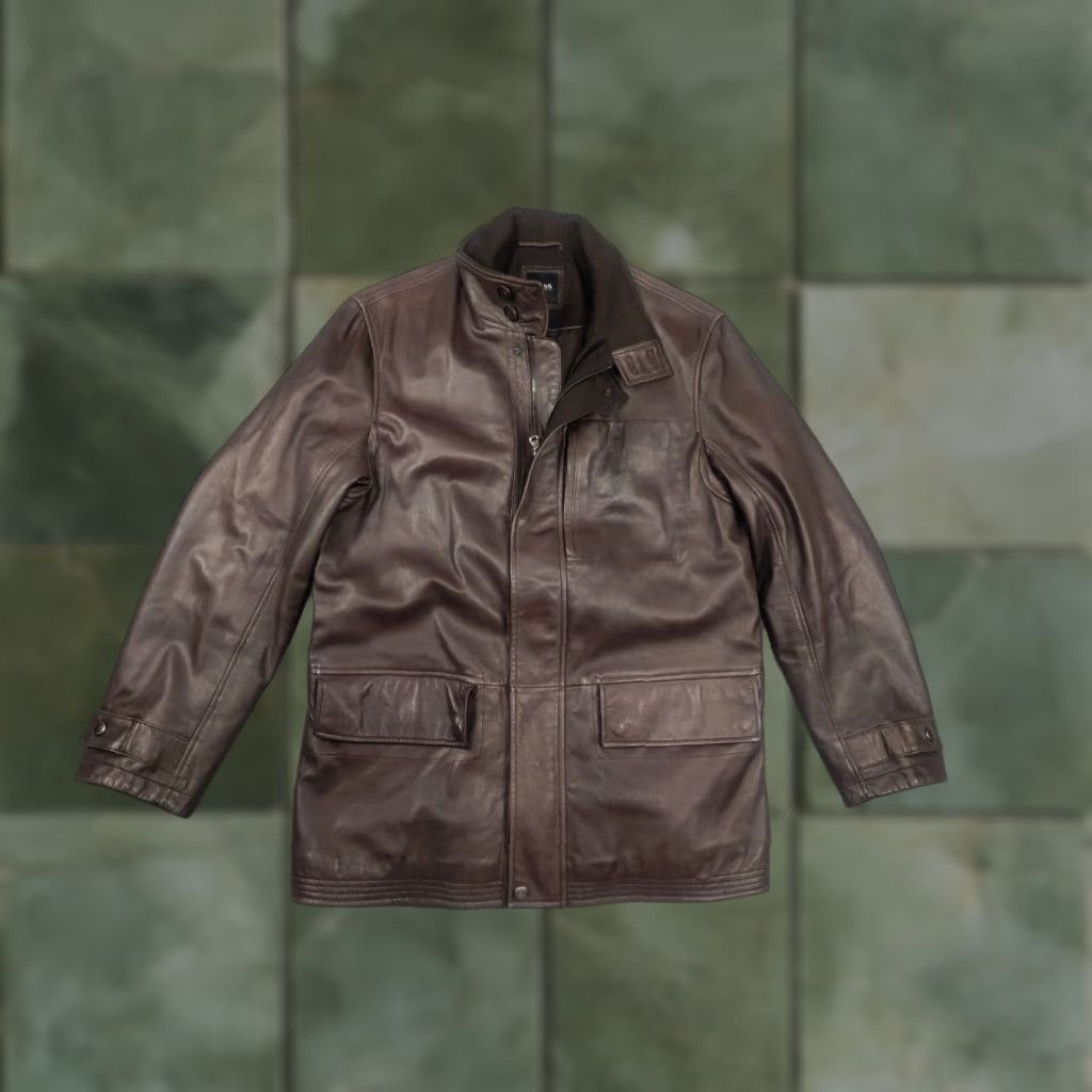 Hugo Boss HUGO BOSS Italian lamb nappa Leather Dark Brown Classic Pocket Jacket Leather Shirt Jacket Mens Regular Size M Brown 90s Classic Style Pocket Details Size US M / EU 48-50 / 2 - 1 Thumbnail
