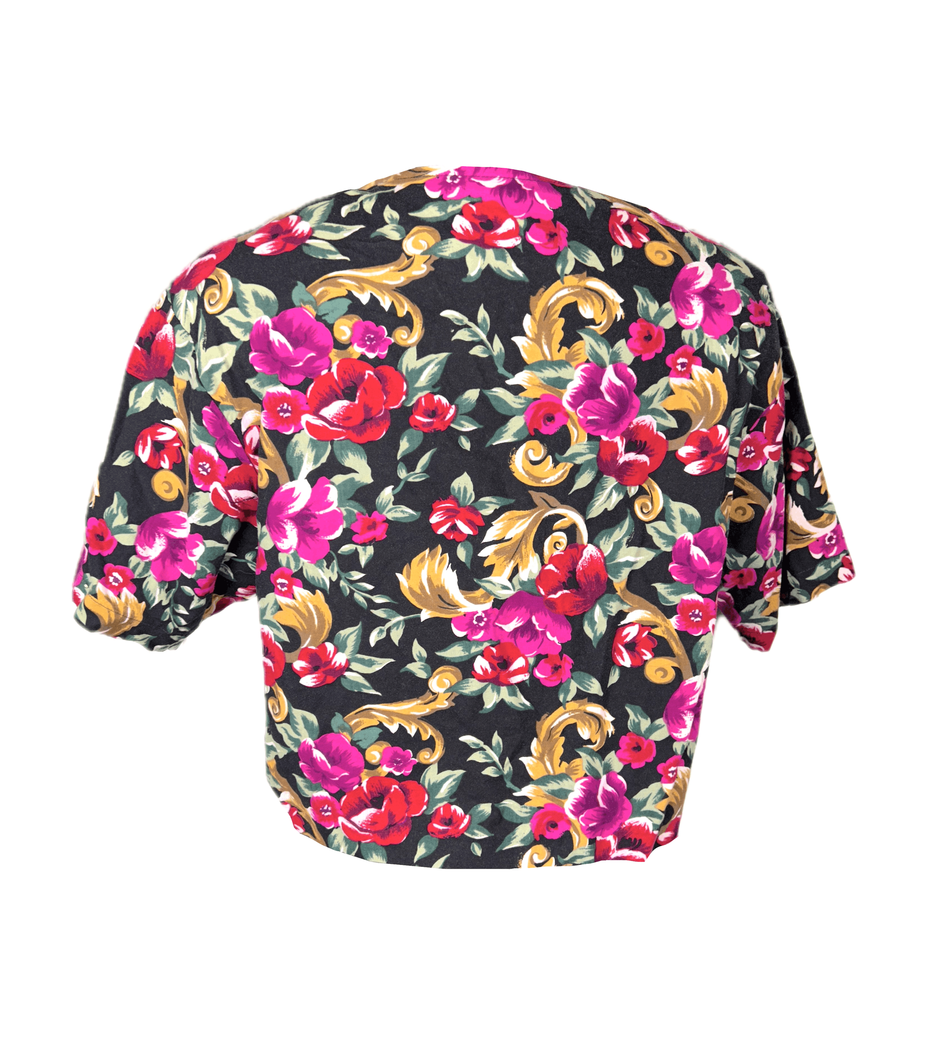 Vintage 1980's Floral Button Down Blouse Size S / US 4 / IT 40 - 4 Thumbnail