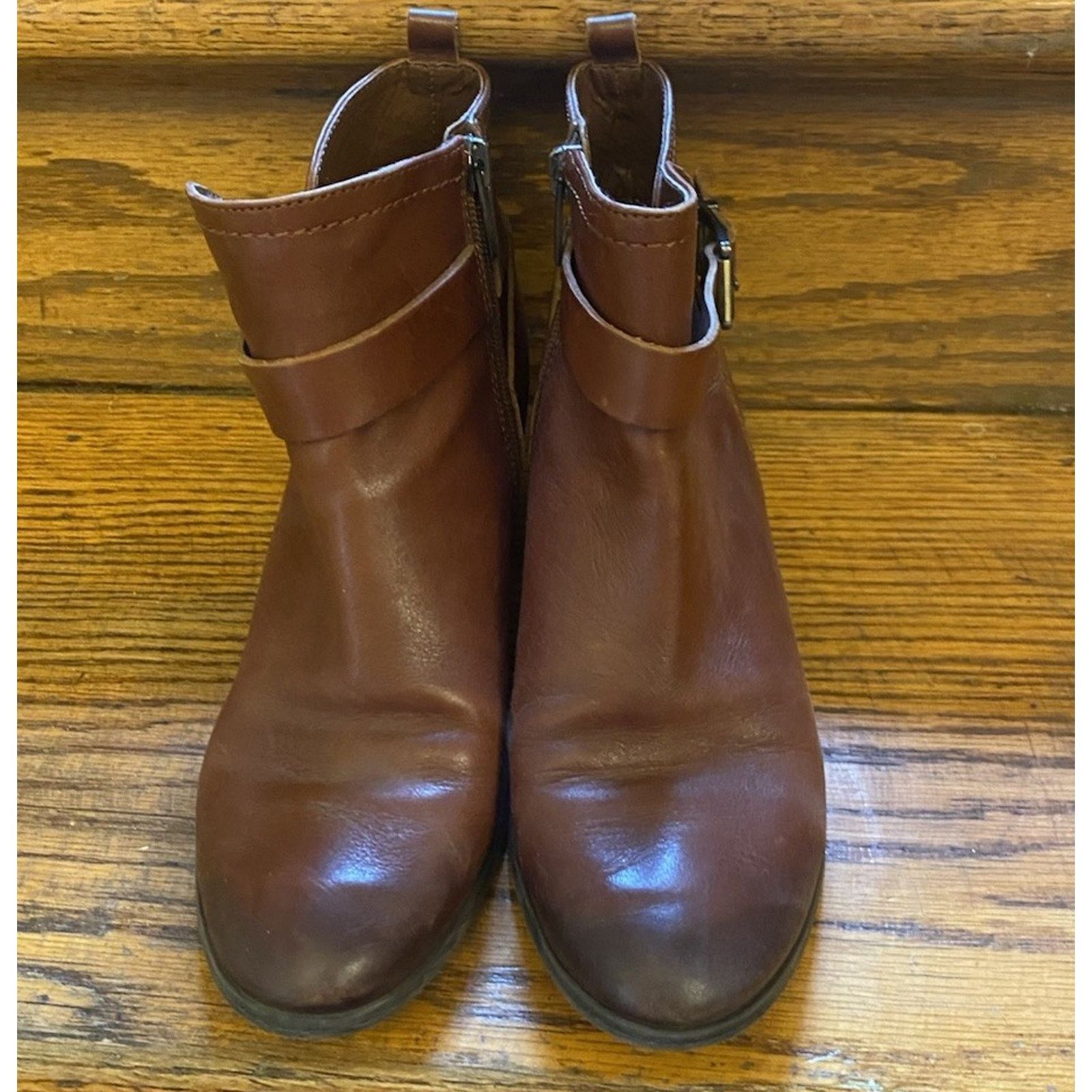 Vince Vince Cameo Leather Buckle Zip Heels Ankle Boot Womens 7, 37 Size US 7 / IT 37 - 2 Thumbnail