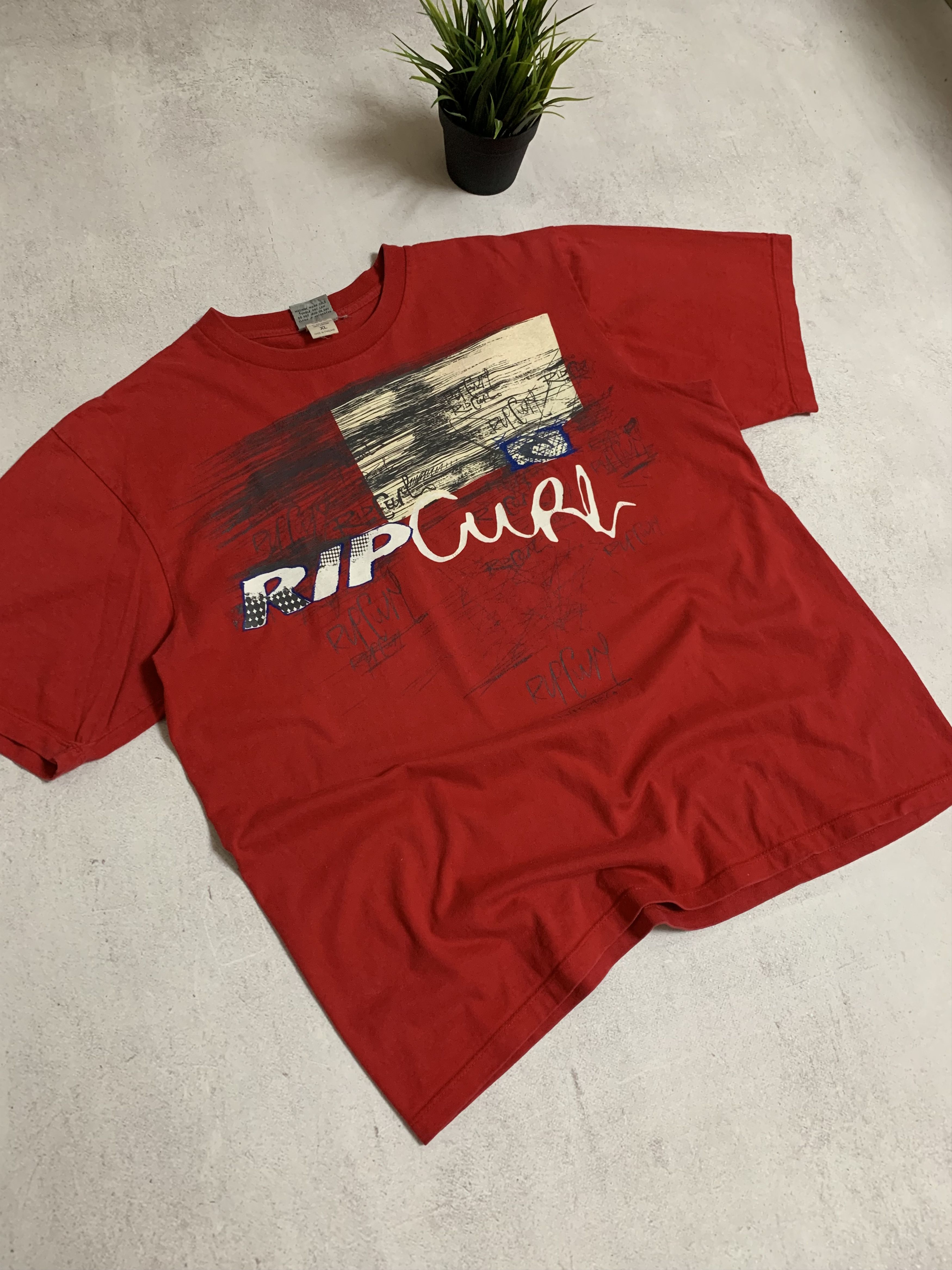 Rip Curl × Vintage Vintage Rip Curl T Shirt Tee Baggy Crazy Big Logo Y2K 90s Size US XL / EU 56 / 4 - 5 Thumbnail