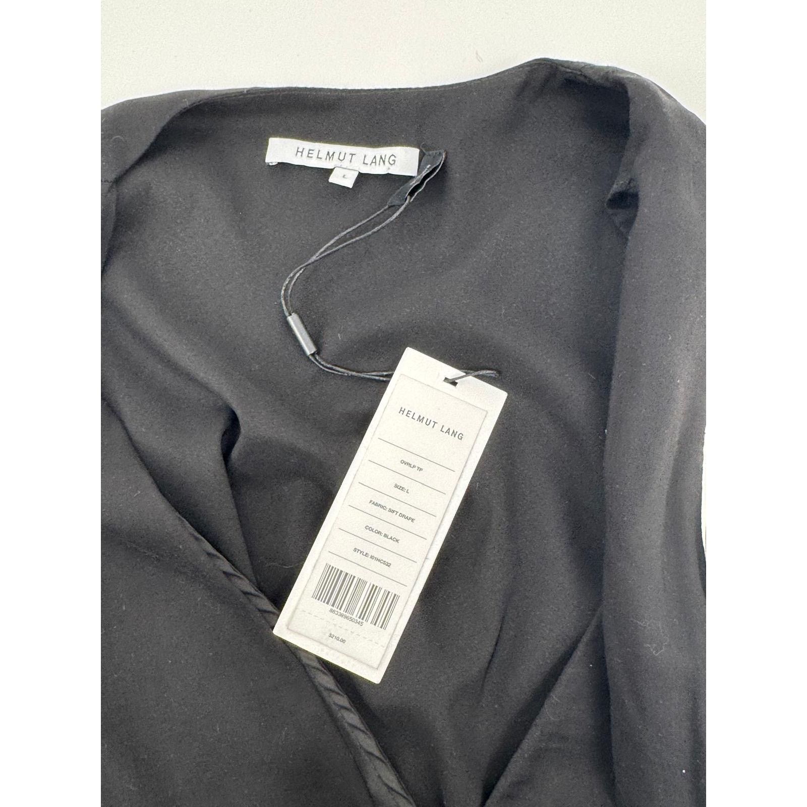 Helmut Lang Helmut Lang NWT Black Soft Drape Overlap Blouse Size L Size L / US 10 / IT 46 - 8 Thumbnail