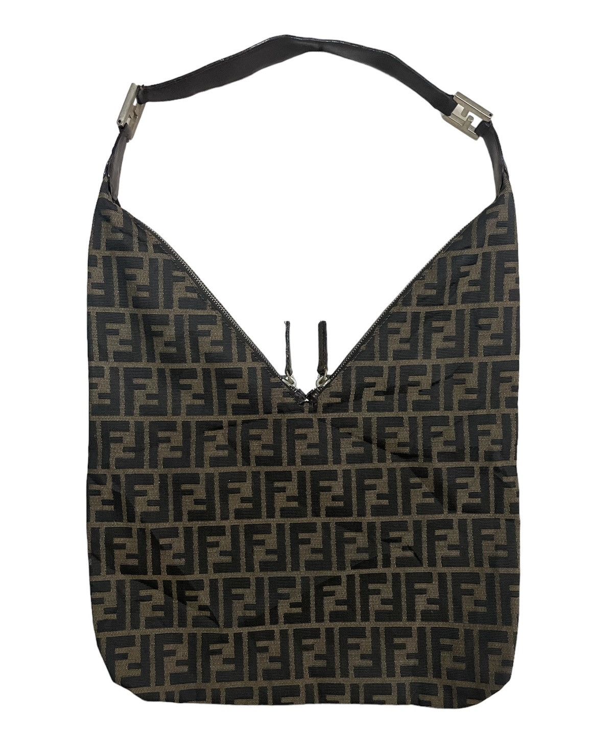 Fendi Luxury Vintage Authentic Vintage Fendi Tobacco Zucca Canvas Shoulder Bag Grailed