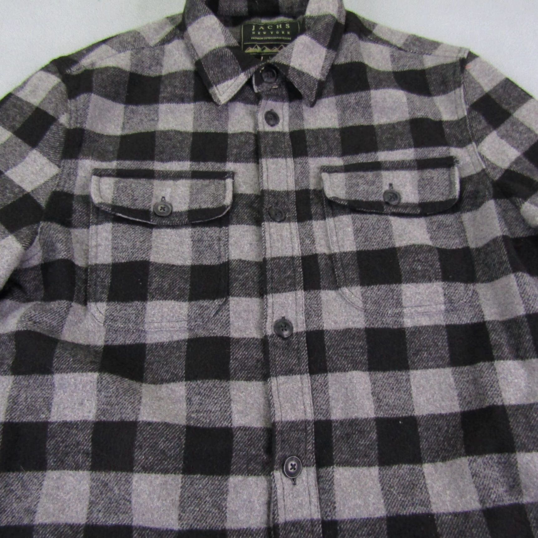 Vintage VINTAGE JACHS Jacket Mens Large Gray Plaid Flannel Wool Blend Quilted Lining Shacket Size US L / EU 52-54 / 3 - 4 Thumbnail