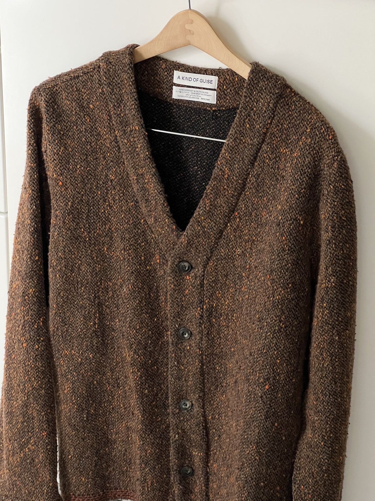 image of A Kind Of Guise Kura Cardigan Grizzly Melange in Brown, Men's (Size Small)