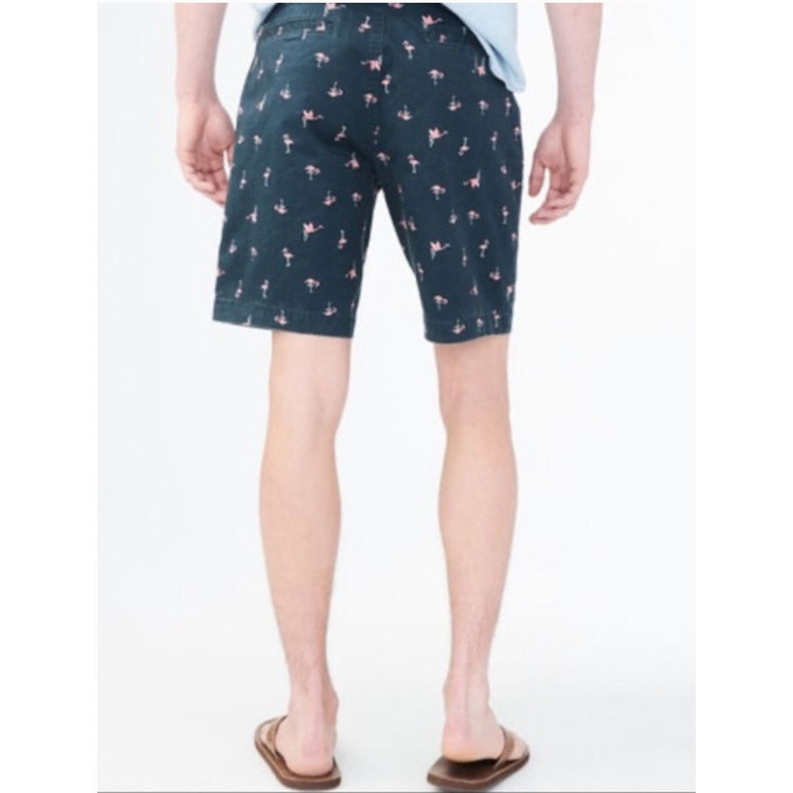 Aeropostale AEROPOSTALE Pink Flamingo print Blue Chino Shorts Size 31 Size US 31 - 3 Thumbnail
