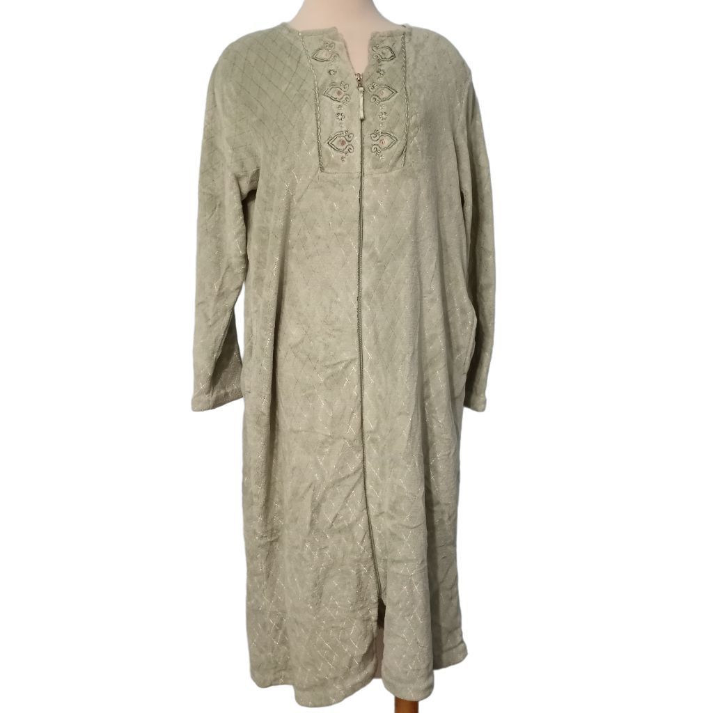 Oscar De La Renta Vintage Oscar Dela Renta Full Zip Night Robe Maxi Mint Green Size S / US 4 / IT 40 - 1 Thumbnail