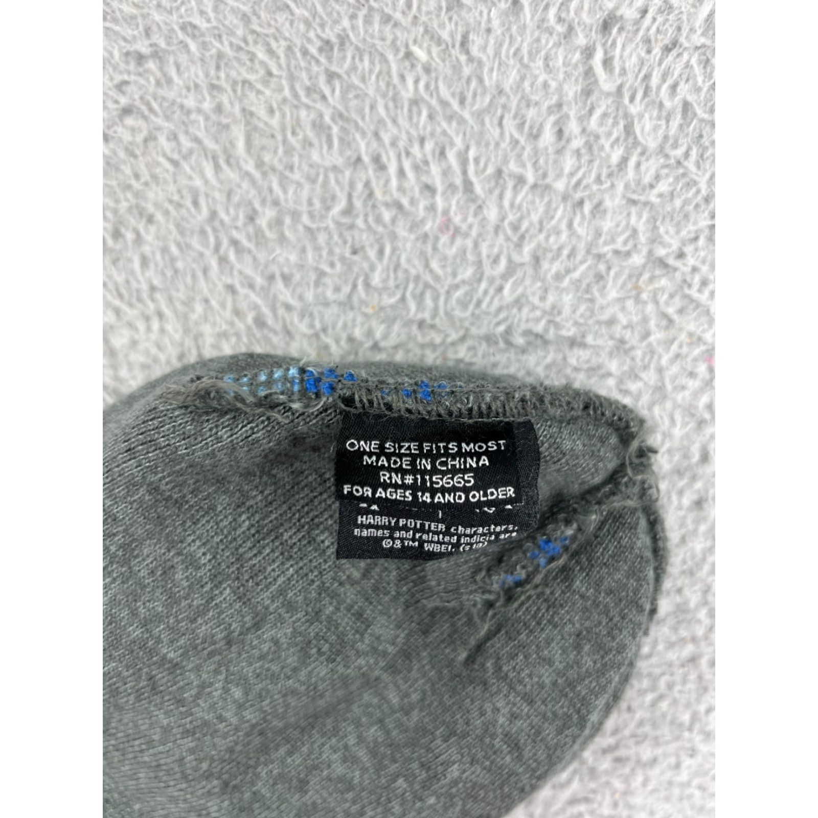 Vintage Harry Potter Beanie Hat Adult One Size Gray Blue Ravenclaw Embroidered Acrylic Knit Logo Ski Size ONE SIZE - 7 Thumbnail