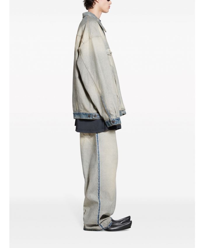 Balenciaga o1w1db10425 Oversized Jacket in Light Blue Size US L / EU 52-54 / 3 - 3 Thumbnail