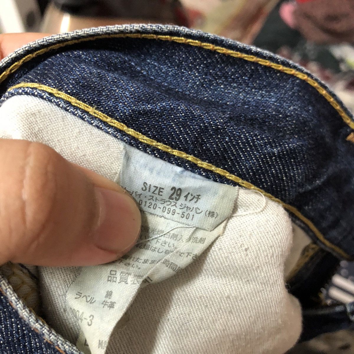 Levi's DL Levis 703 Blue selvedge Denim Pants #C129 Size US 29 - 19 Thumbnail