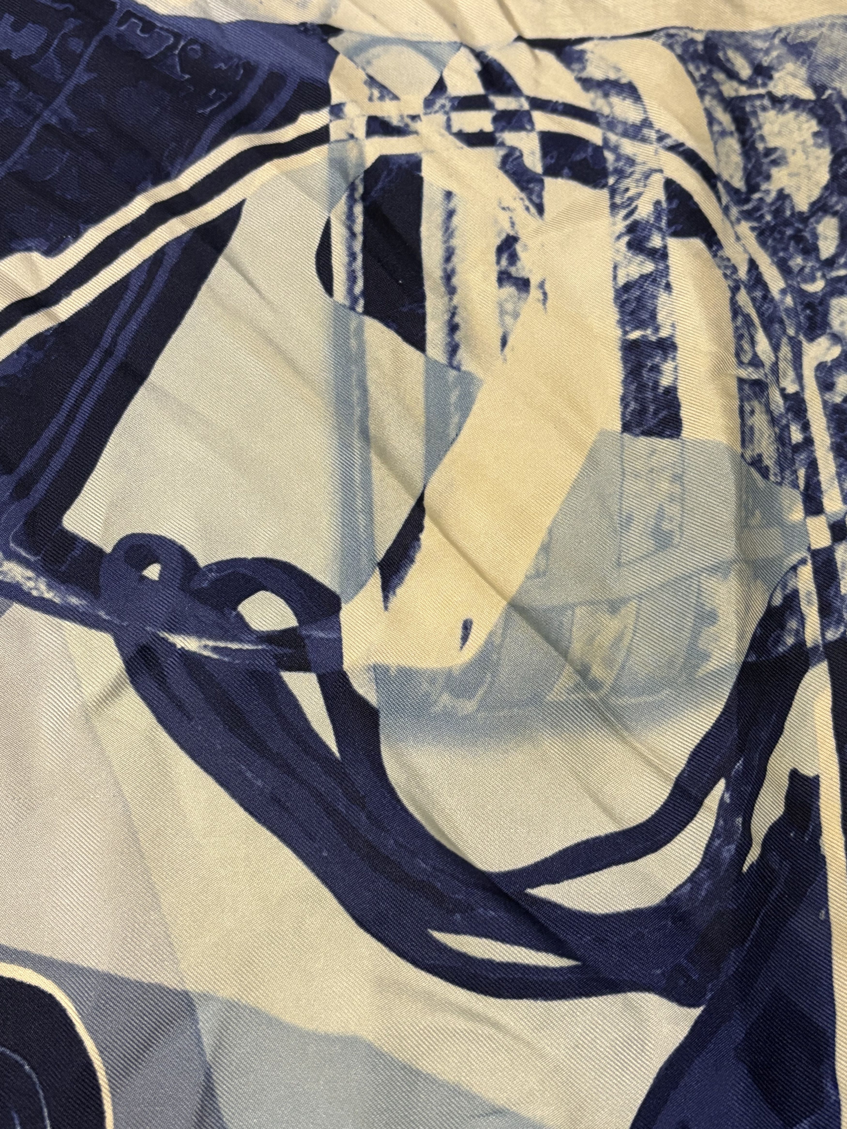 Christian Dior Monsieur Christian Dior Silk Scarf Blue Monogram Accessories Art Size ONE SIZE - 10 Thumbnail