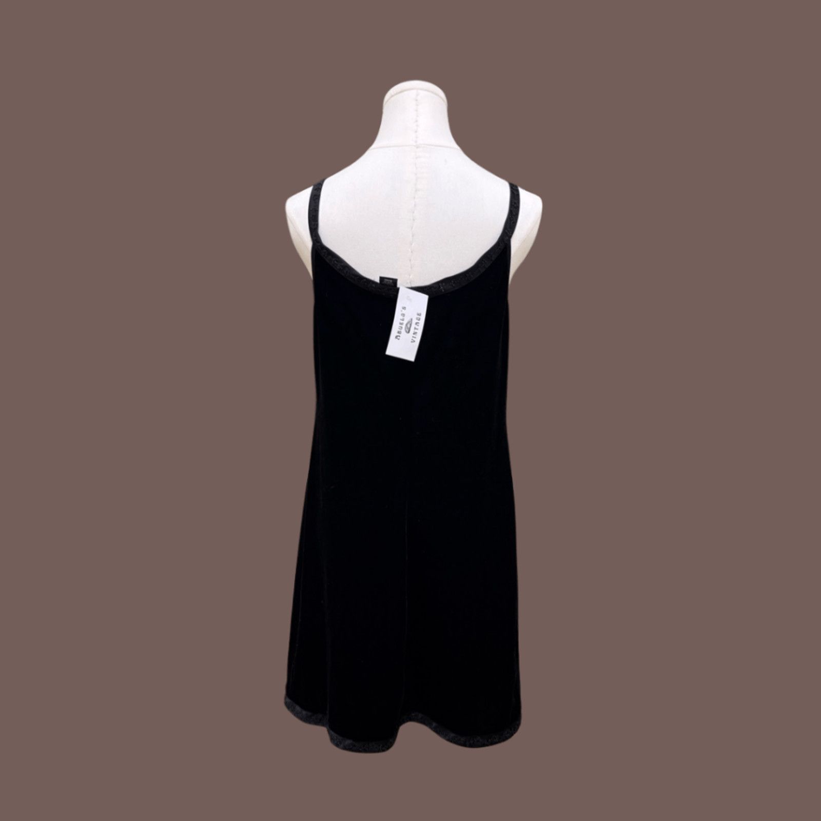 Vintage VTG Sueded Tank Dress | Hillard & Hanson Black Beaded | Y2K Size M / US 6-8 / IT 42-44 - 3 Thumbnail