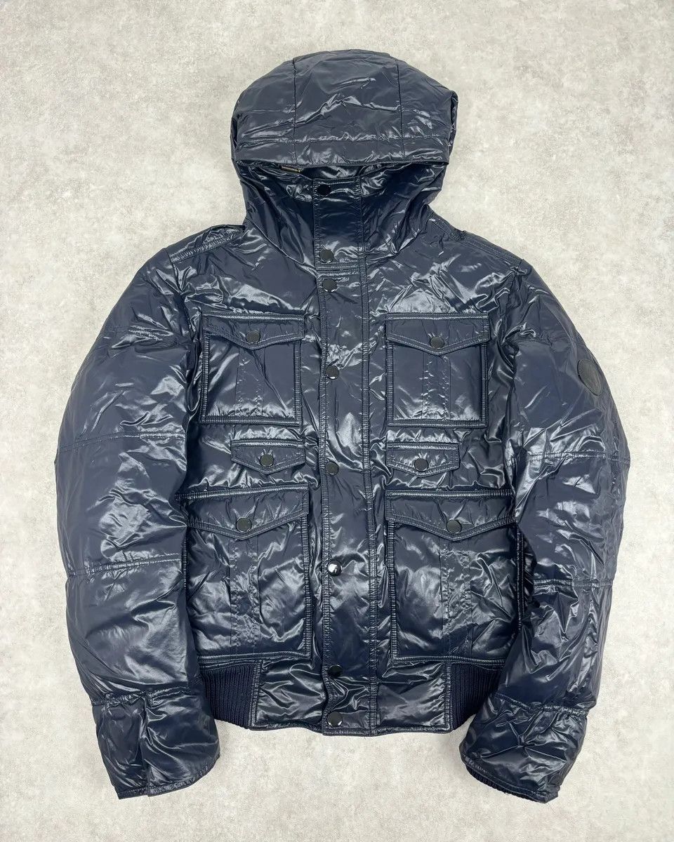 Gucci AW2008 Gucci Navy Satin Hooded Puffer Bomber Jacket Size US M / EU 48-50 / 2 - 1 Thumbnail
