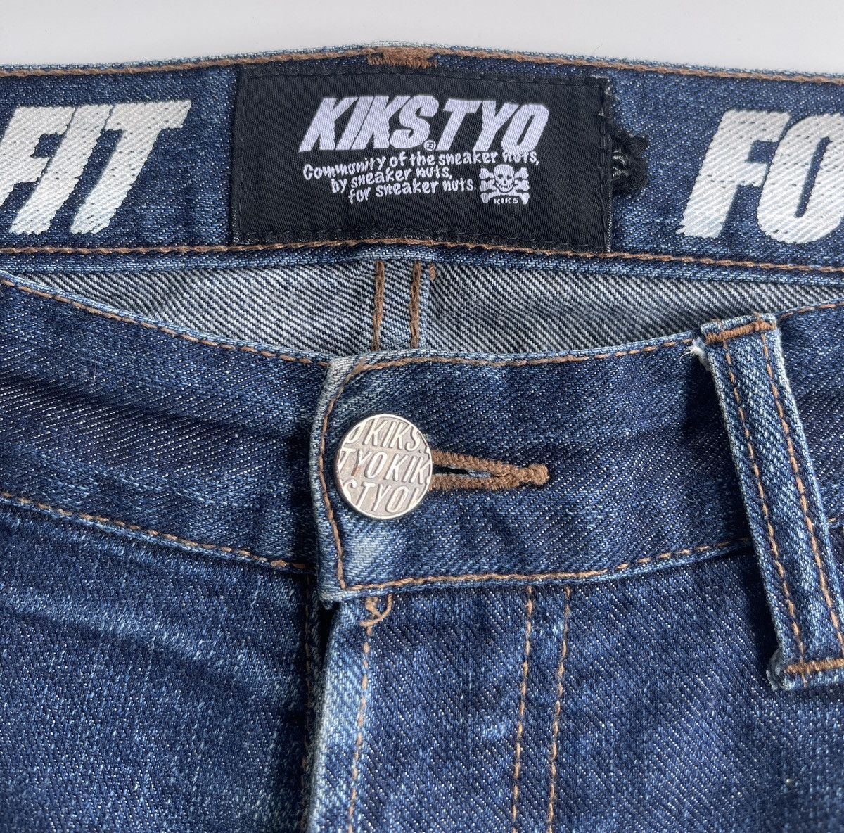 Japanese Brand KIKS TYO Tapered Straight Blue Denim Size US 34 / EU 50 - 6 Thumbnail