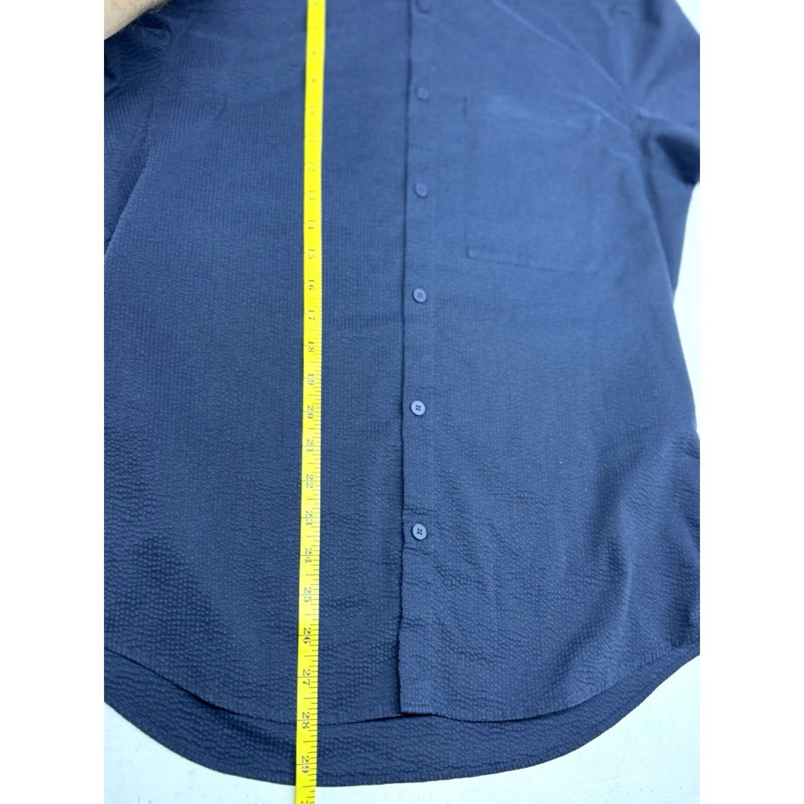 Lululemon Lululemon Short Sleeve Shirt Blue Street Lite Popover Button Front Vent Mens M Size US M / EU 48-50 / 2 - 3 Thumbnail