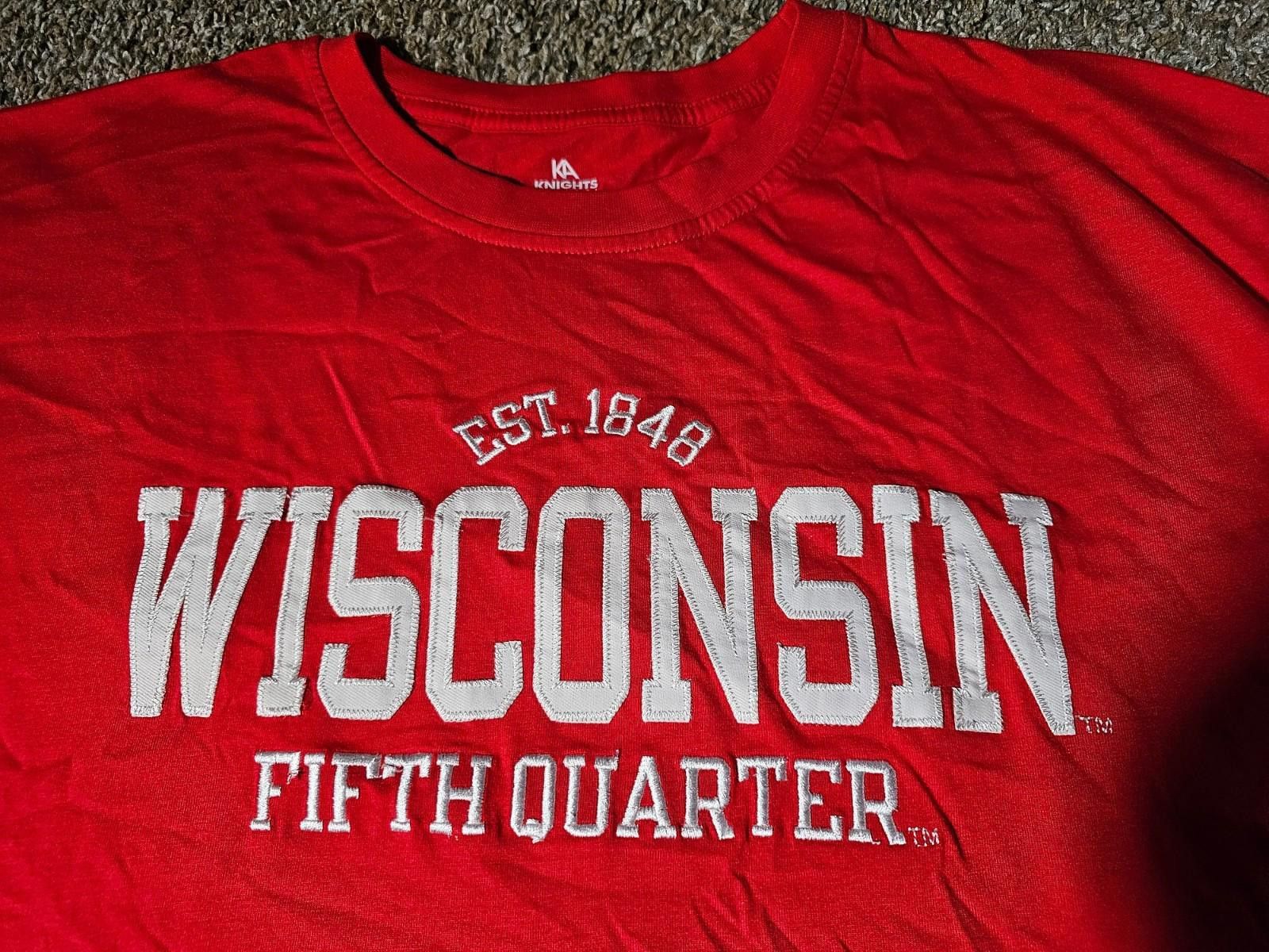 Designer KA Knights Apparel Wisconsin Badgers 5th Quarter Tshirt XL Size ONE SIZE - 2 Thumbnail
