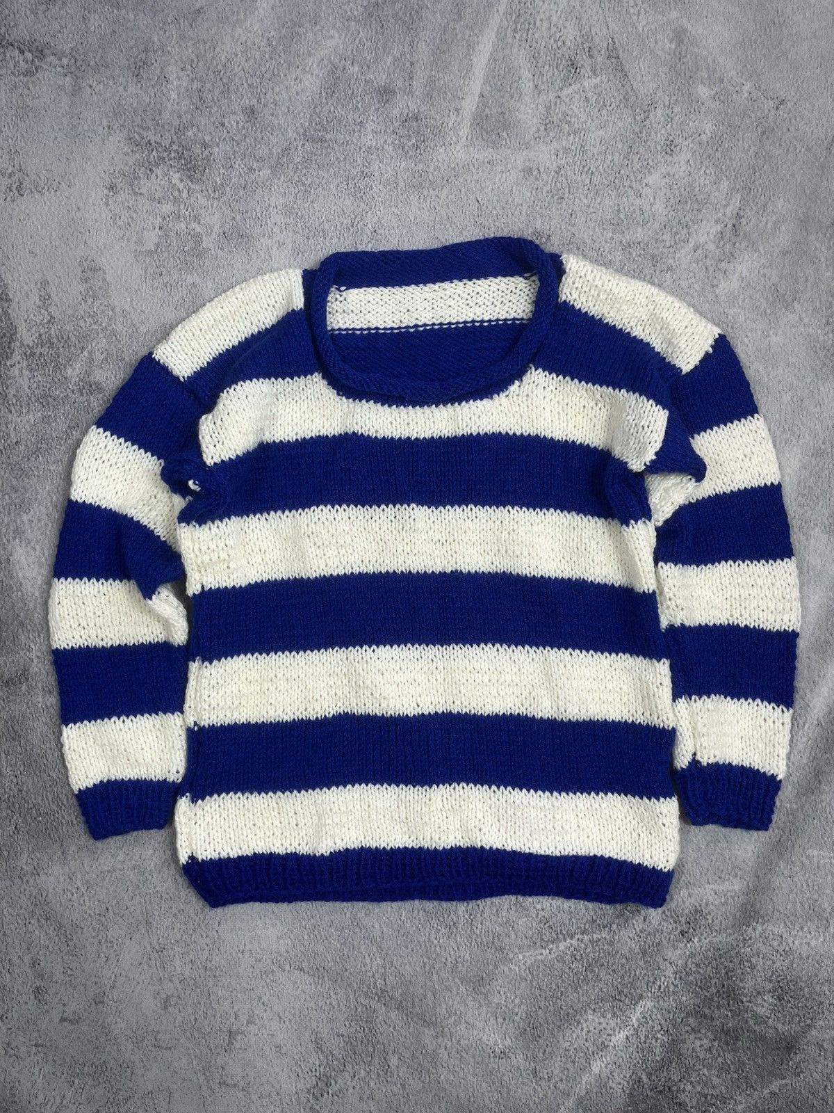 Japanese Brand × Vintage Vintage Y2K stripped knitted pullover sweater old money Size S / US 4 / IT 40 - 1 Thumbnail