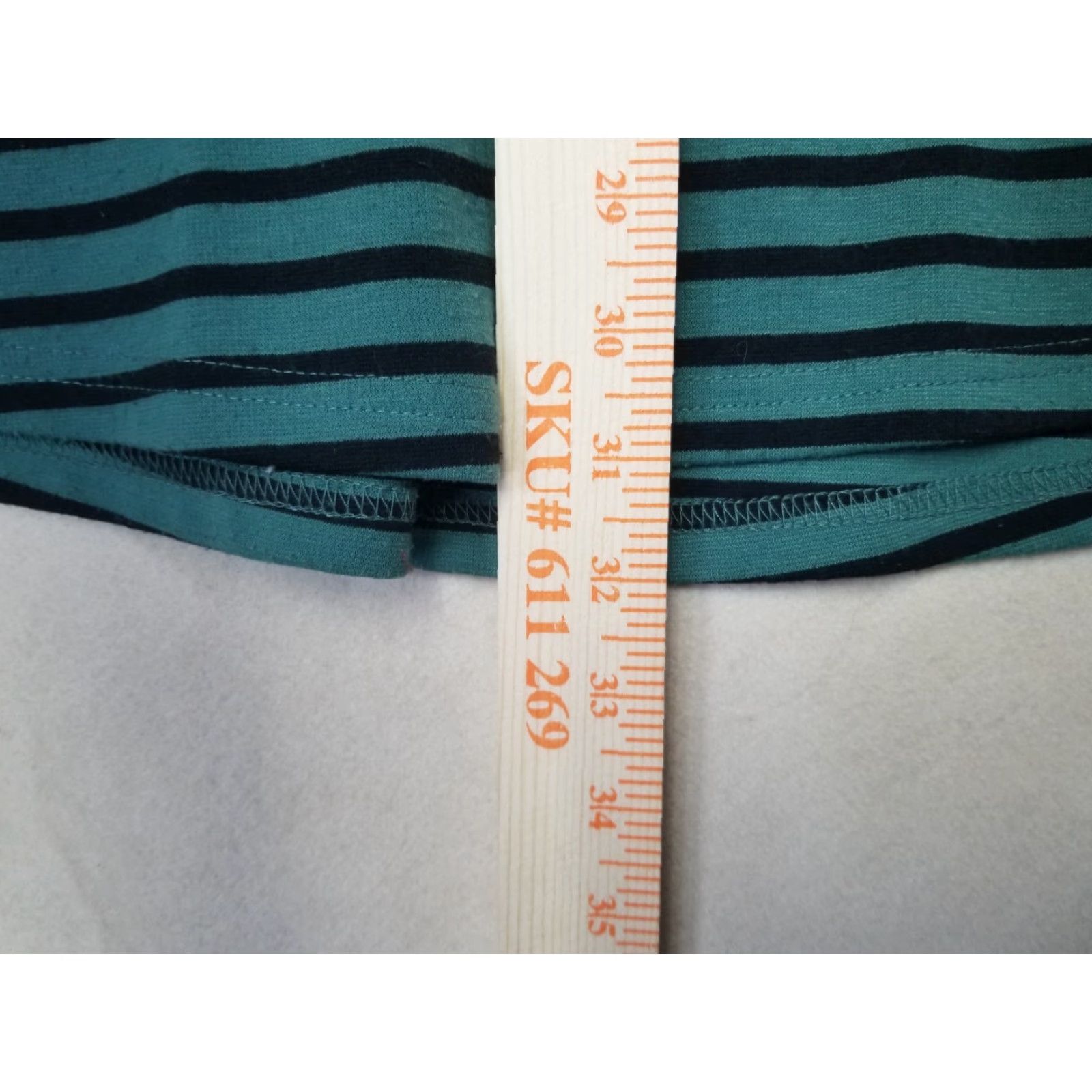 Vintage Fervour Green Striped Dress Short Sleeve Size Medium Size 32" / US 10 / IT 46 - 4 Thumbnail