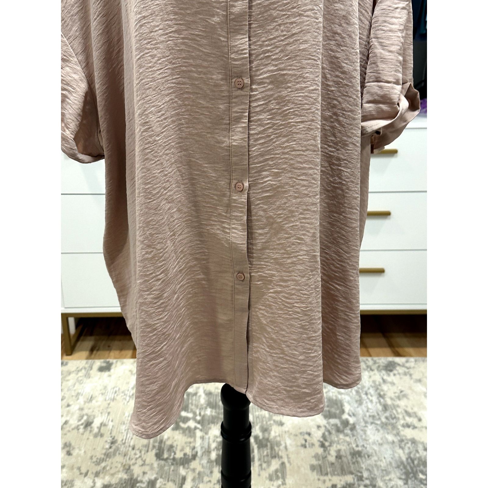 Treasure & Bond Treasure & Bond Womens Light Pink Button Down Blouse 1X NWOT Size XL / US 12-14 / IT 48-50 - 3 Thumbnail