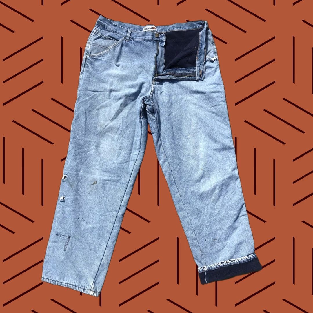 Timberland VINTAGE Timberland Pro Series Fleece Lined Insulated Jeans Men's 36 Blue Workwear Carpenter Straight Size 38 x 32 Size US 36 / EU 52 - 1 Thumbnail