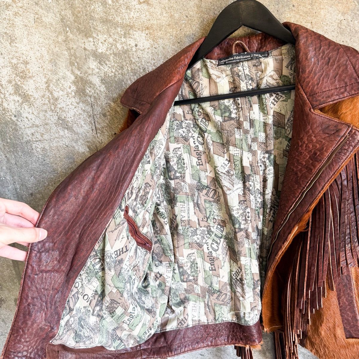 Vintage 1/1 VINTAGE Leather Pony Hair Western Fringe Rider Jacket Size US M / EU 48-50 / 2 - 10 Thumbnail