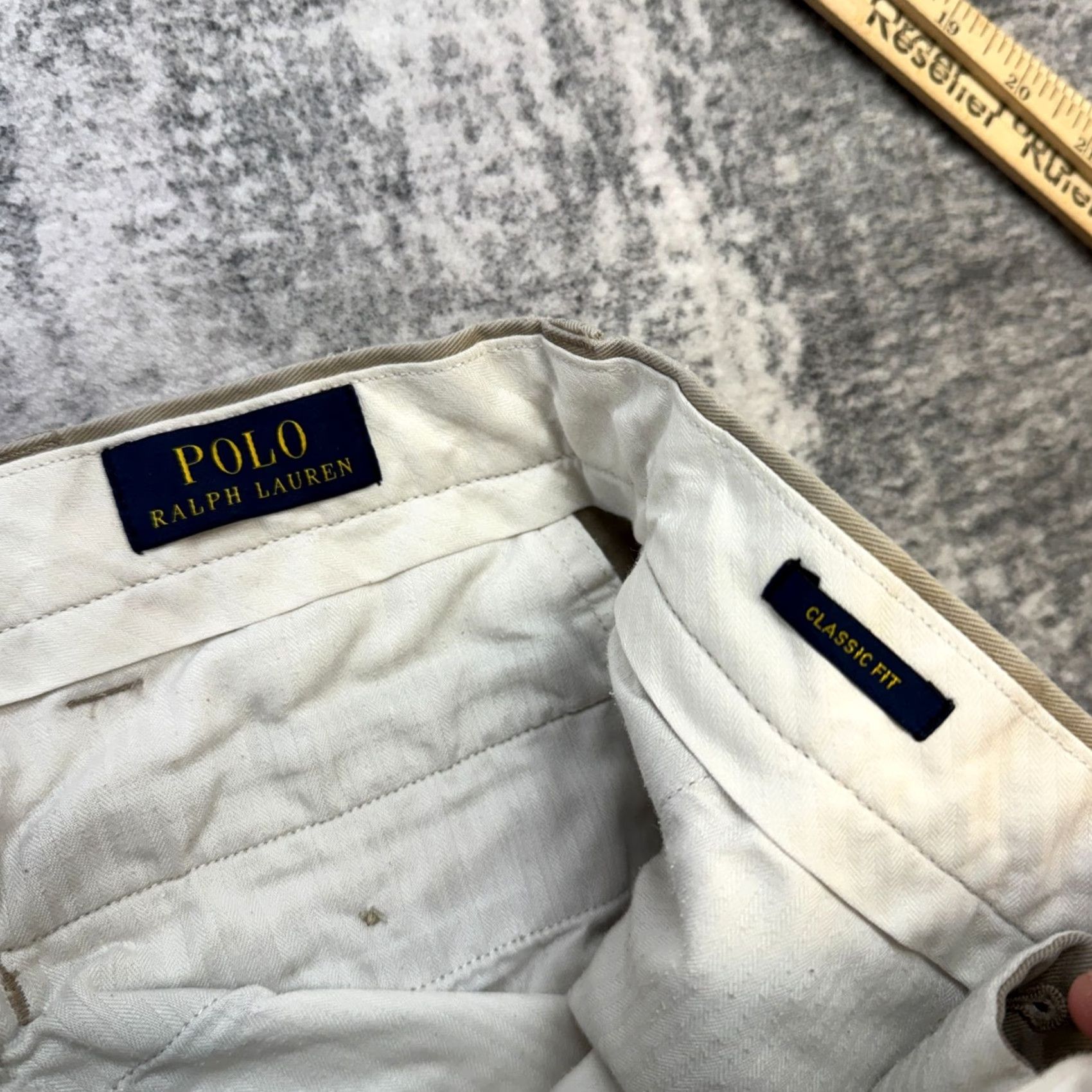Polo Ralph Lauren Polo Ralph Lauren Pants Mens 37x28 Khaki Classic Straight Chino Twill Cotton Beige Beige Flat Front Slash Pocket 38 Size US M / EU 48-50 / 2 - 6 Thumbnail