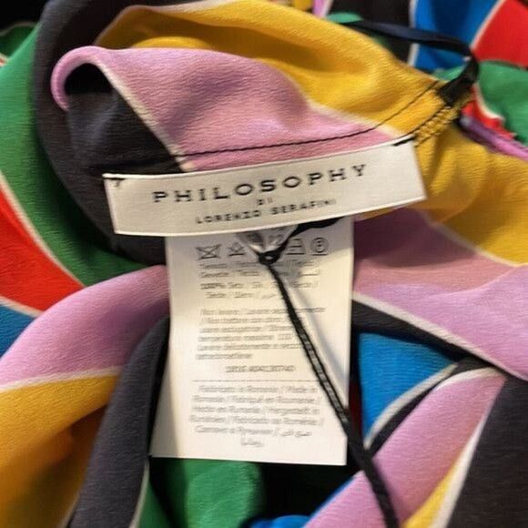 Philosophy di Lorenzo Serafini Long one shoulder dress multi colored Size M / US 6-8 / IT 42-44 - 9 Thumbnail