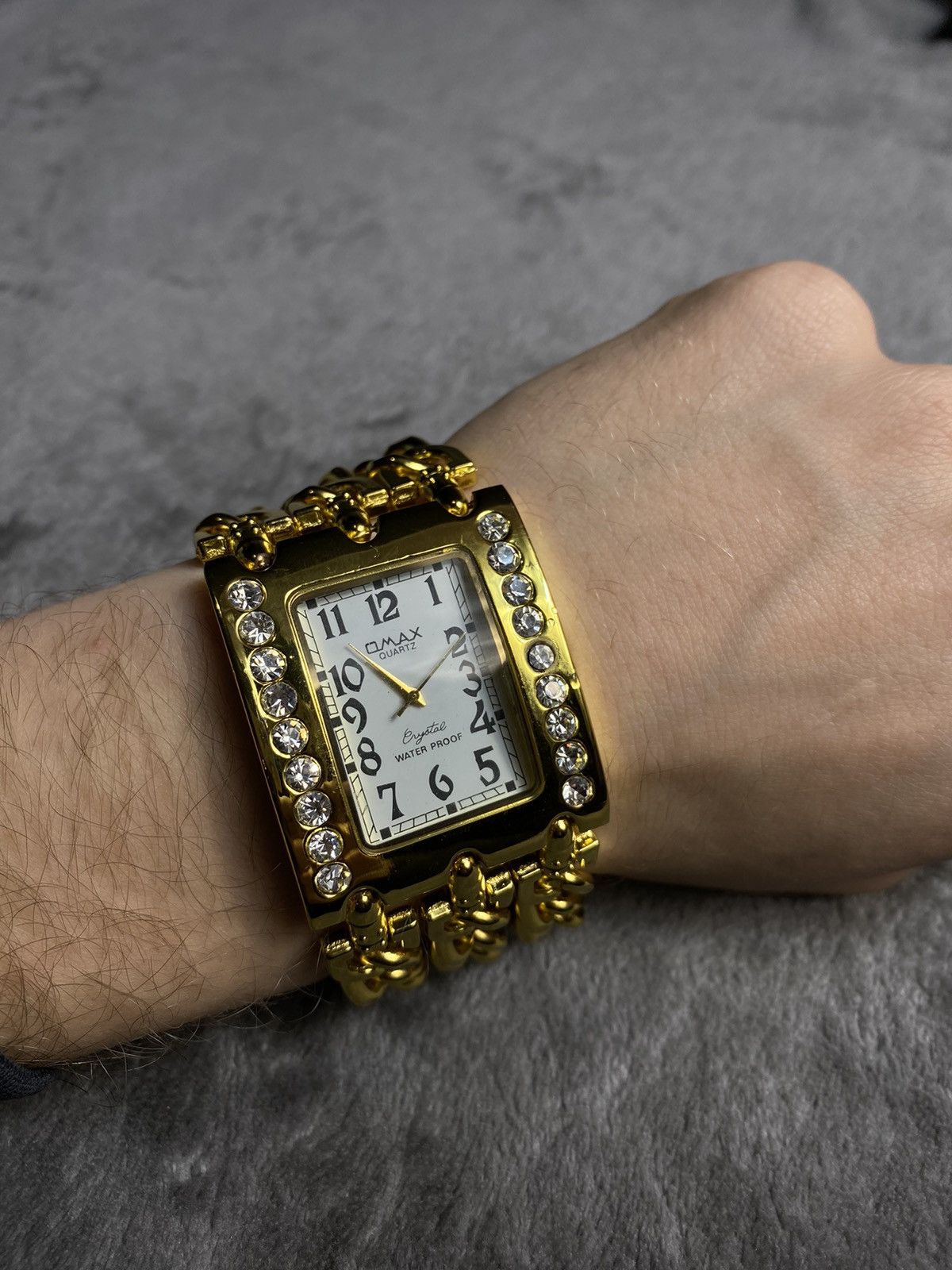 Japanese Brand × Jewelry Futuristic Vintage Japanese Style Omax Gold Chain Watch Size ONE SIZE - 1 Thumbnail