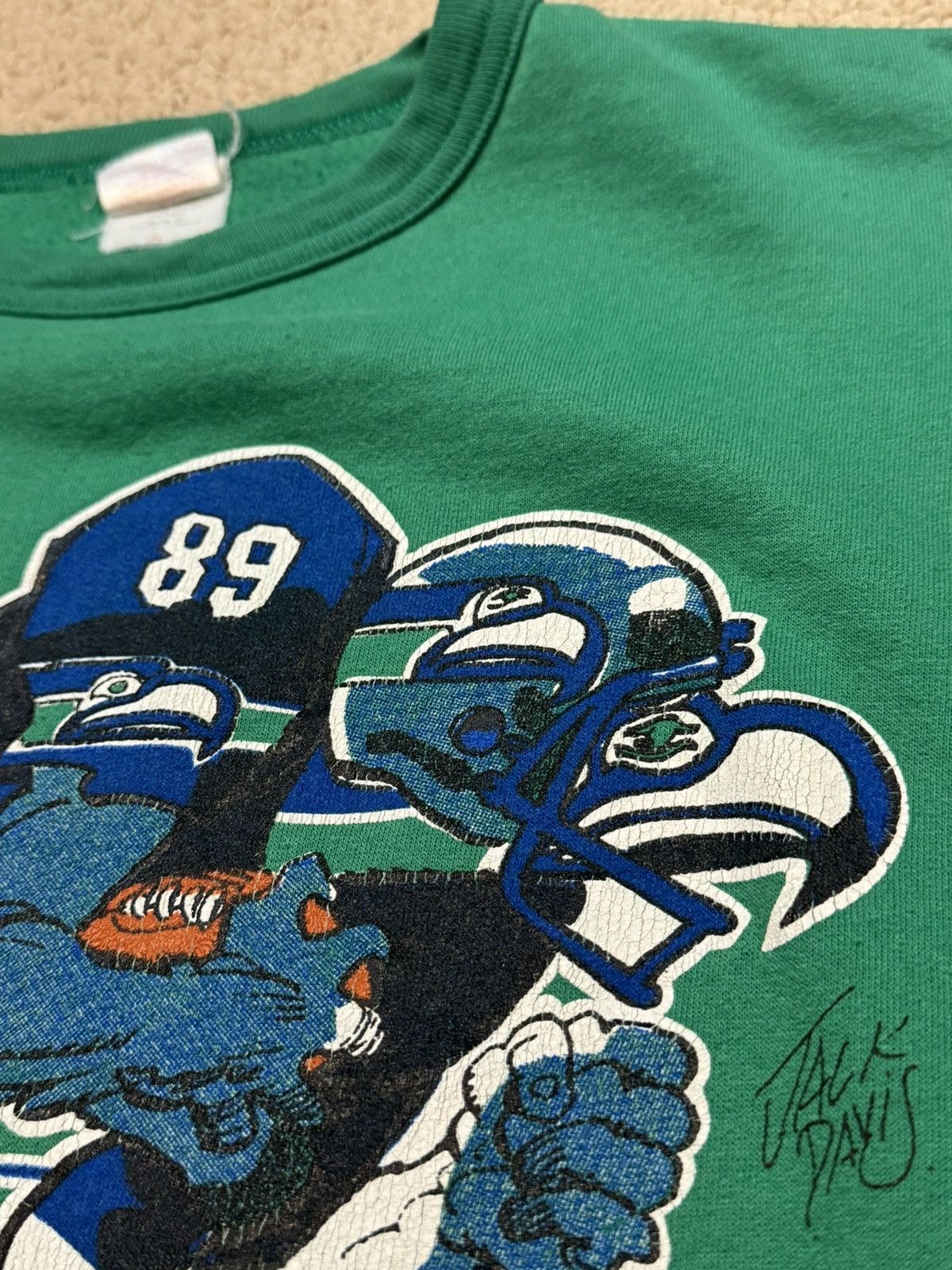 NFL Vintage 80s NFL Seattle Seahawks Green Crewneck Size Medium Size US M / EU 48-50 / 2 - 3 Thumbnail
