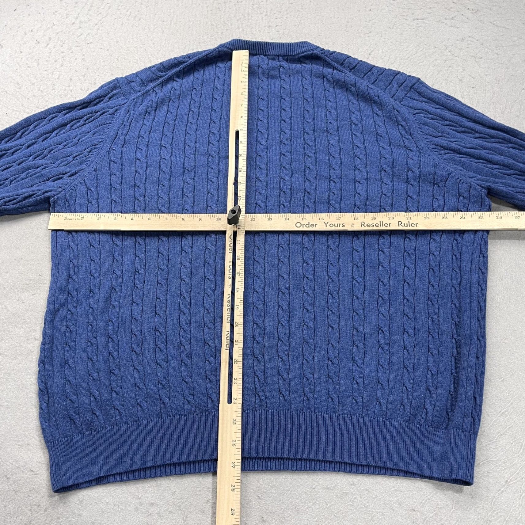 Brooks Brothers Brooks Brothers Sweater Mens 2XL Blue 100% Supima Cotton Cable Knit Crewneck Size US XXL / EU 58 / 5 - 5 Thumbnail