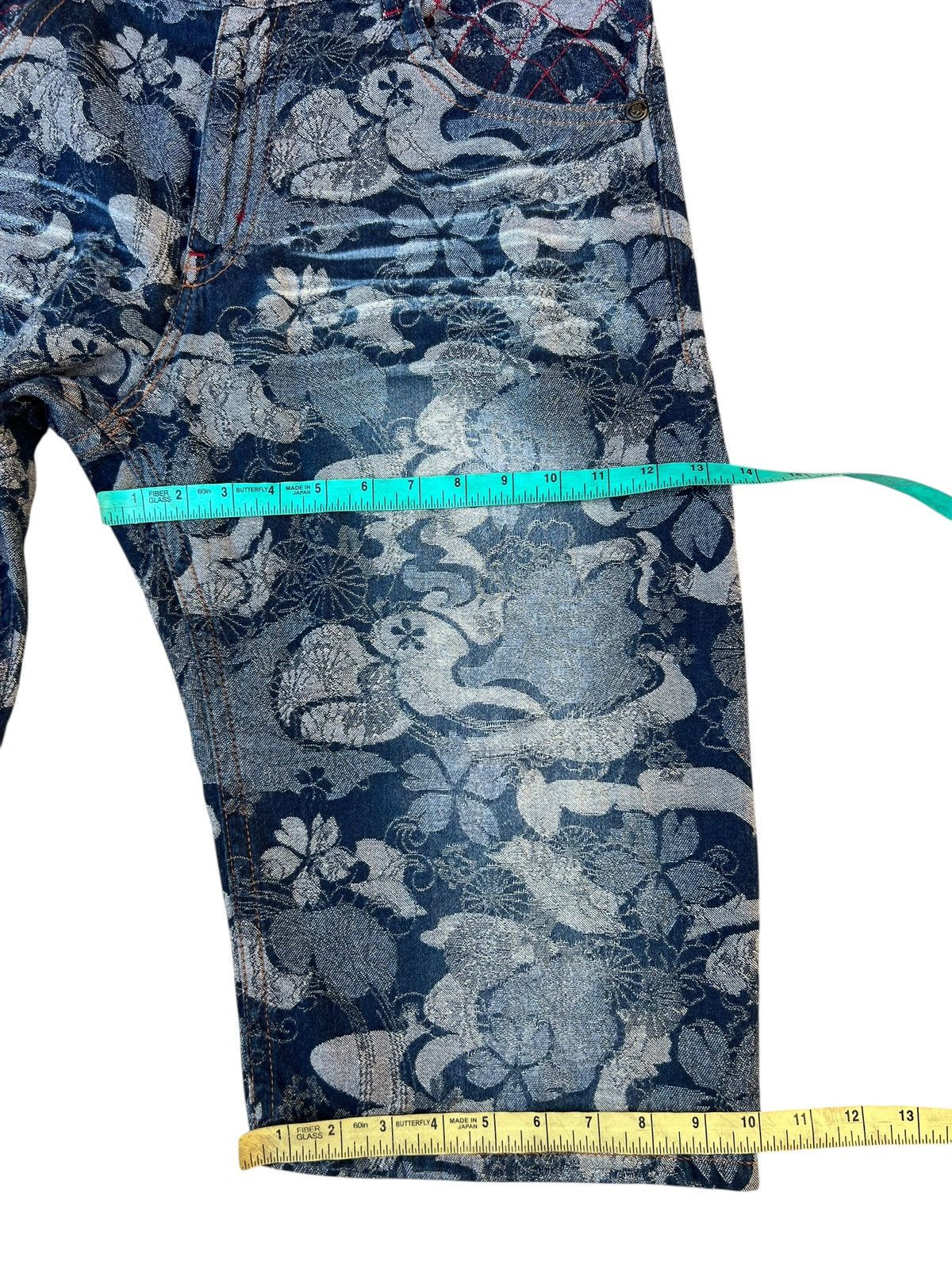 Japanese Brand Nishiki Oriental Brand Japan Embroidery Denim Short Pant Size US 35 - 5 Thumbnail