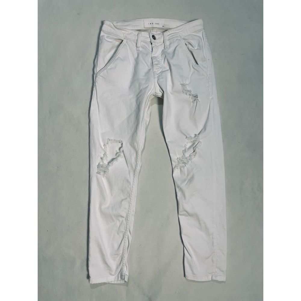 Iro IRO White Cropped Distressed Jeans Size 24 Size 24" / US 00 / IT 34 - 1 Thumbnail