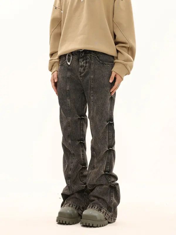 VIBE Opium Pleated Washed Stack Denim Jeans Size US 30 / EU 46 - 1 Thumbnail