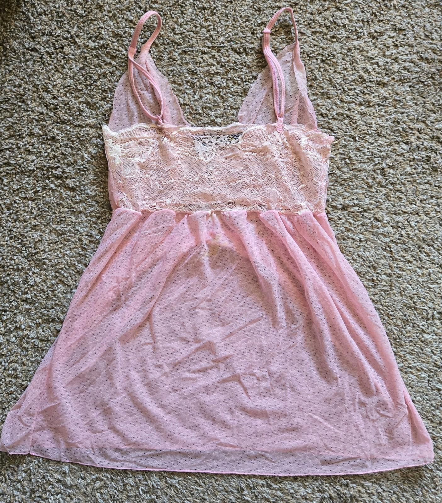 Designer Leonie Lingerie Babydoll Chemise Pink Lace Size Medium Size ONE SIZE - 2 Thumbnail