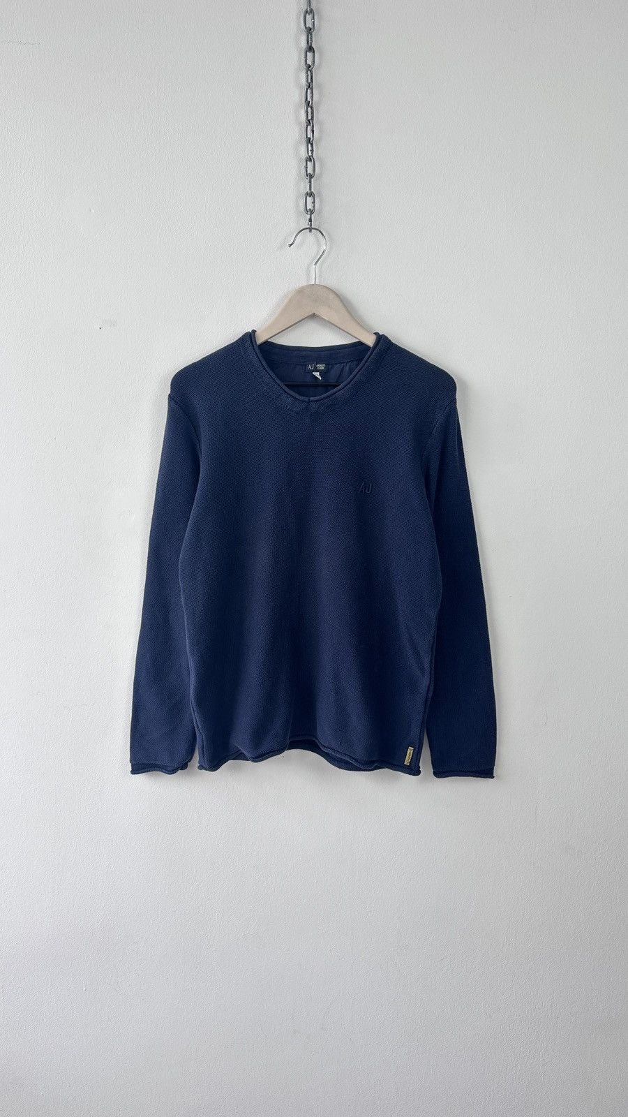 Emporio Armani Vintage Armani Jeans Sweater Knitted Crewneck AJ Logo Jumper Size US M / EU 48-50 / 2 - 1 Thumbnail