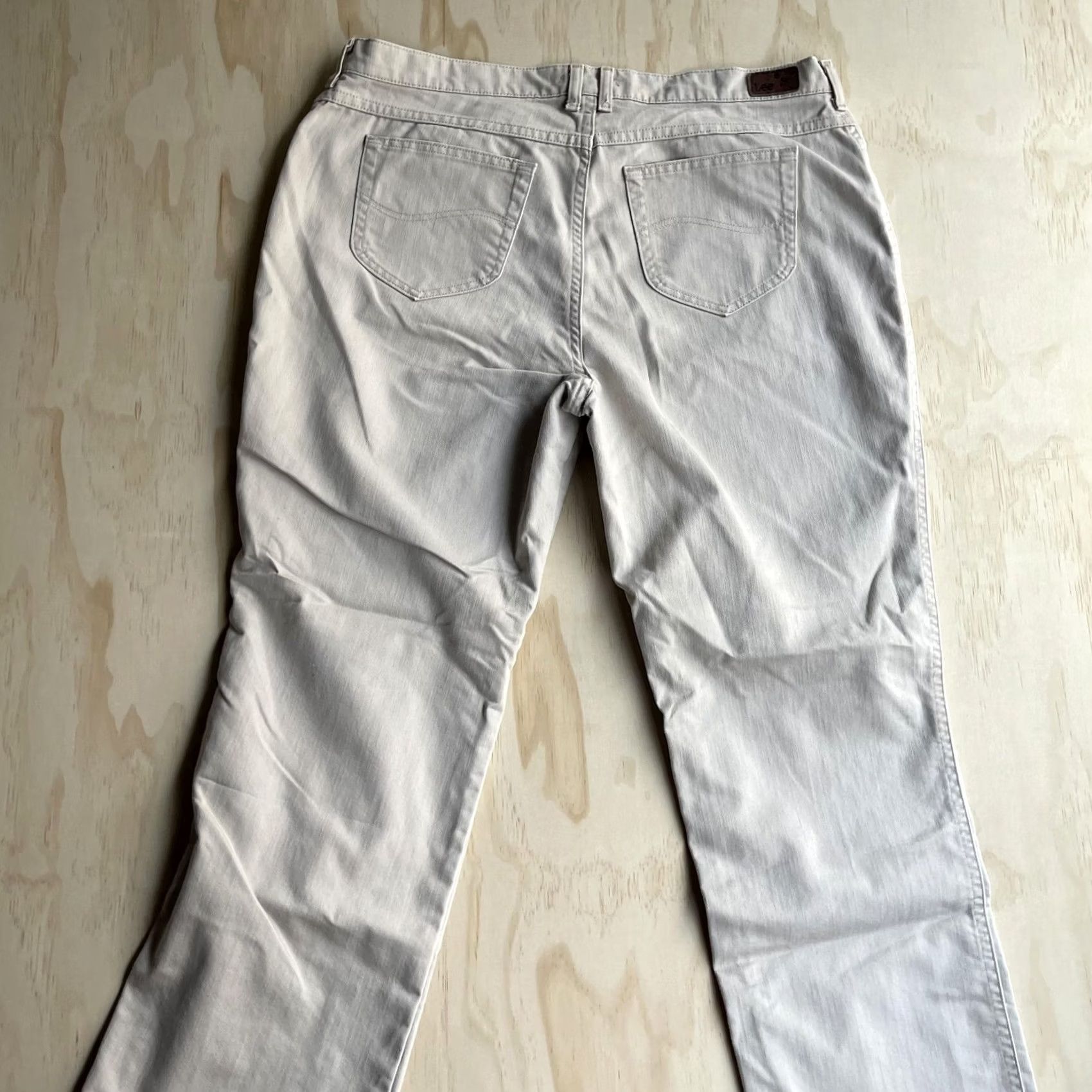 Lee Lee Jeans Womens 20W Beige Relaxed Straight Leg High Rise Stretch Denim Pants Size 42" / US 20 - 6 Thumbnail