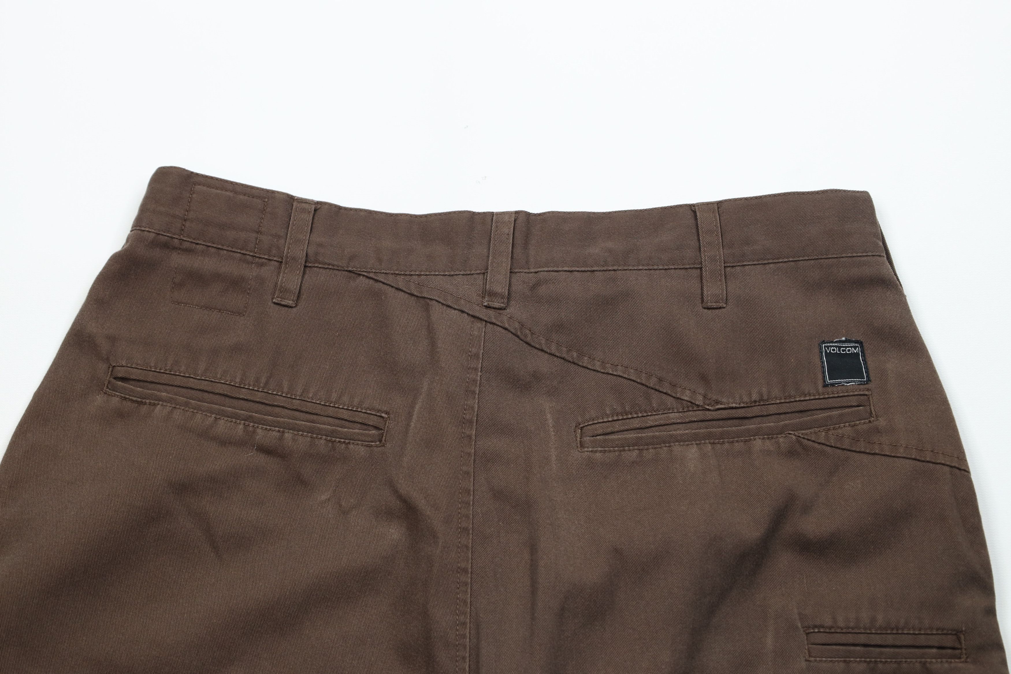 Volcom Vintage 90s Y2K Volcom Stone Skateboard Shorts Brown Cotton Size US 31 - 9 Thumbnail
