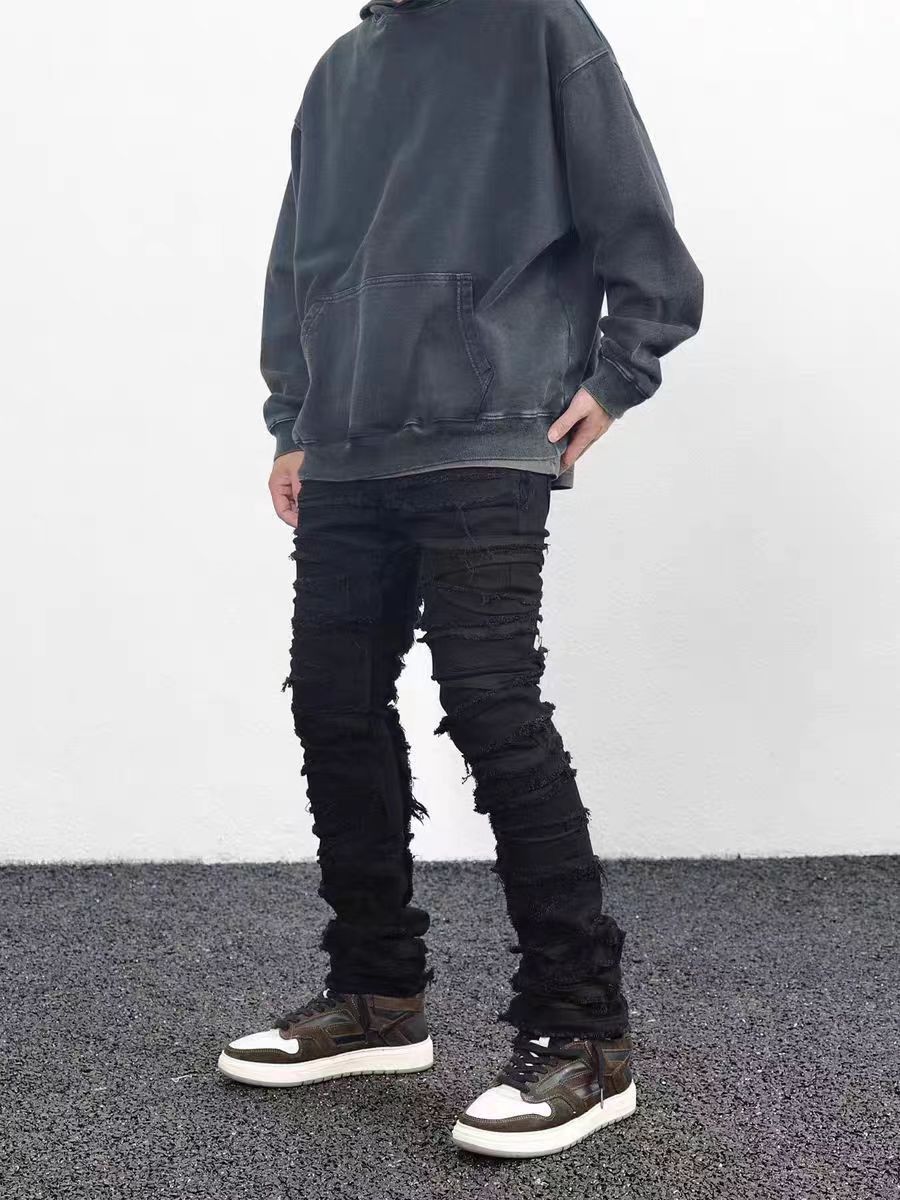Jean × Vintage Vintage Street Punk Skateboarding Raw Black Jeans Size US 36 / EU 52 - 3 Thumbnail