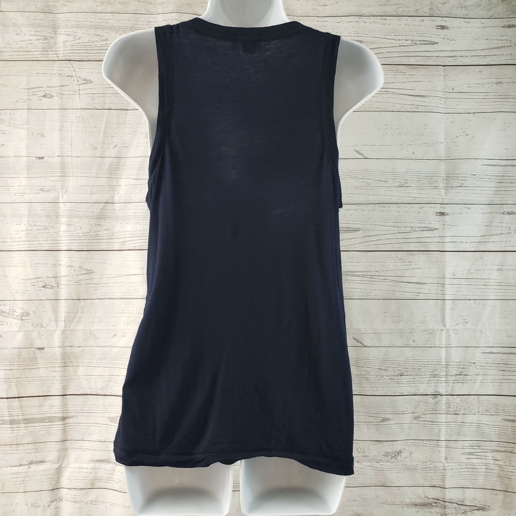 J.Crew J.CREW Womens Tank Top Size S Blue Embroidered Scoop Neck Modal Blend Shirt Women Tank Size S / US 4 / IT 40 - 4 Thumbnail