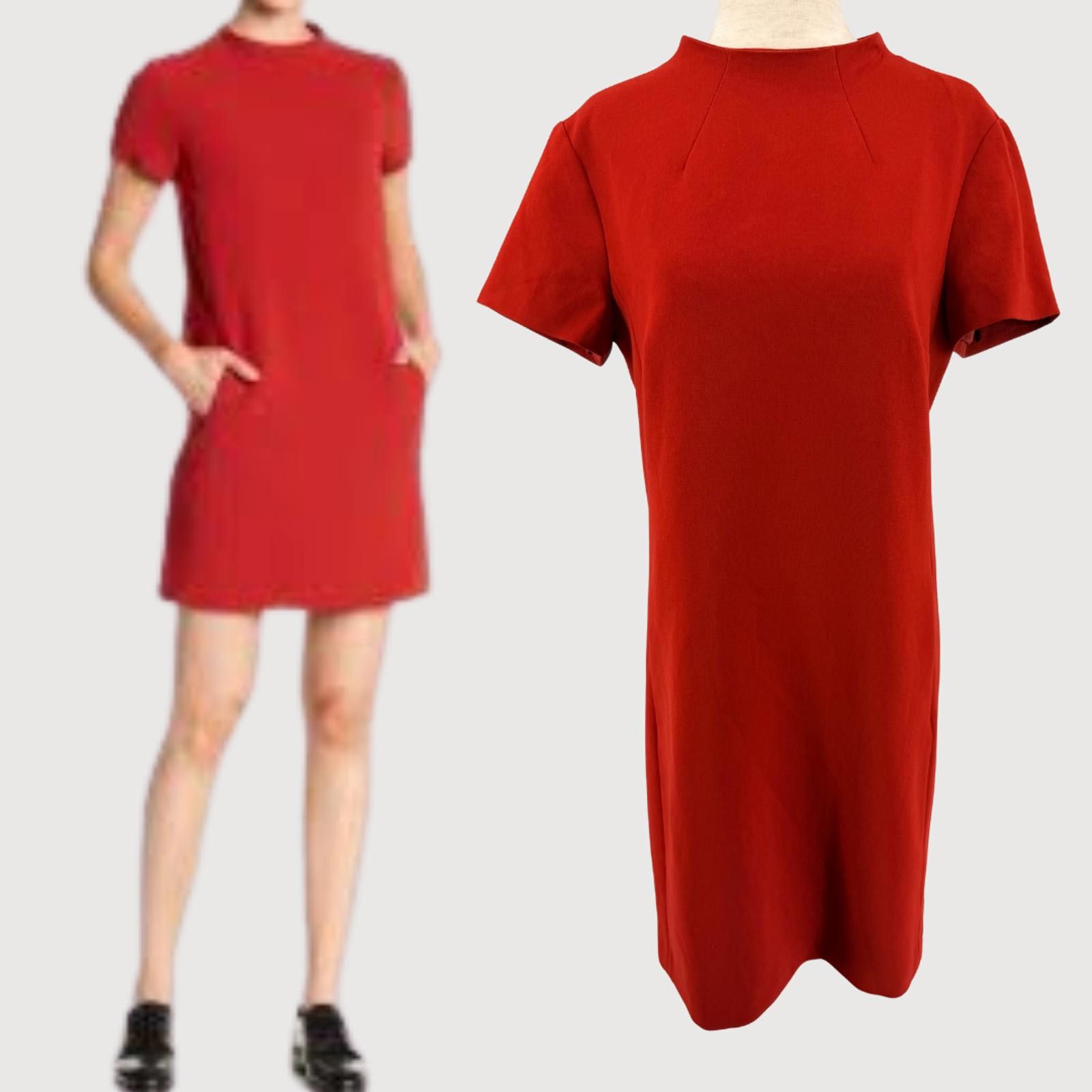 Theory Theory Admiral Crepe Shift Dress Rust XS Minimalist Size XS / US 0-2 / IT 36-38 - 1 Thumbnail