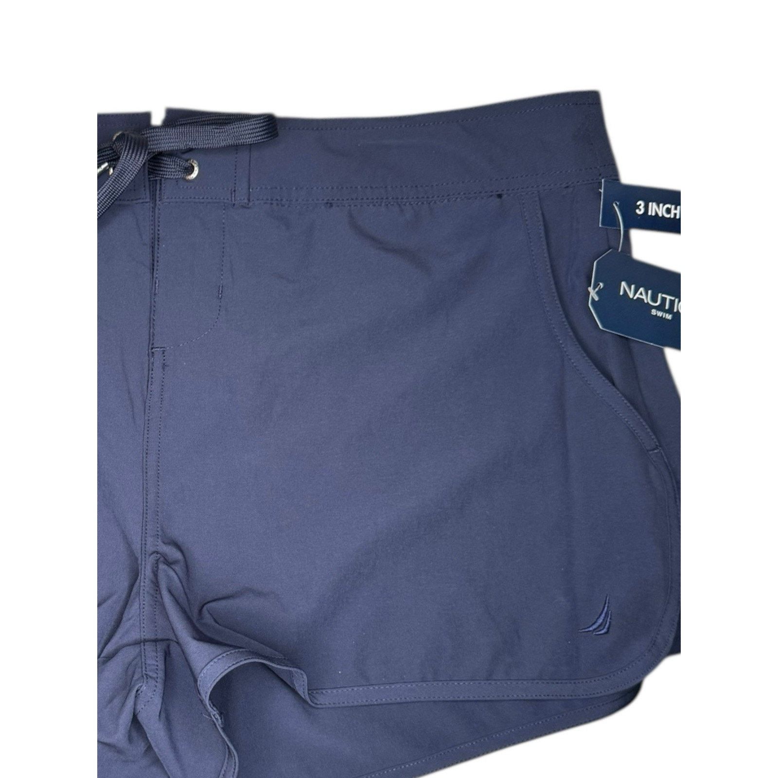 Nautica Nautica NEW Board Shorts Navy Blue Swim 3” inseam Pockets Size ONE SIZE - 2 Thumbnail