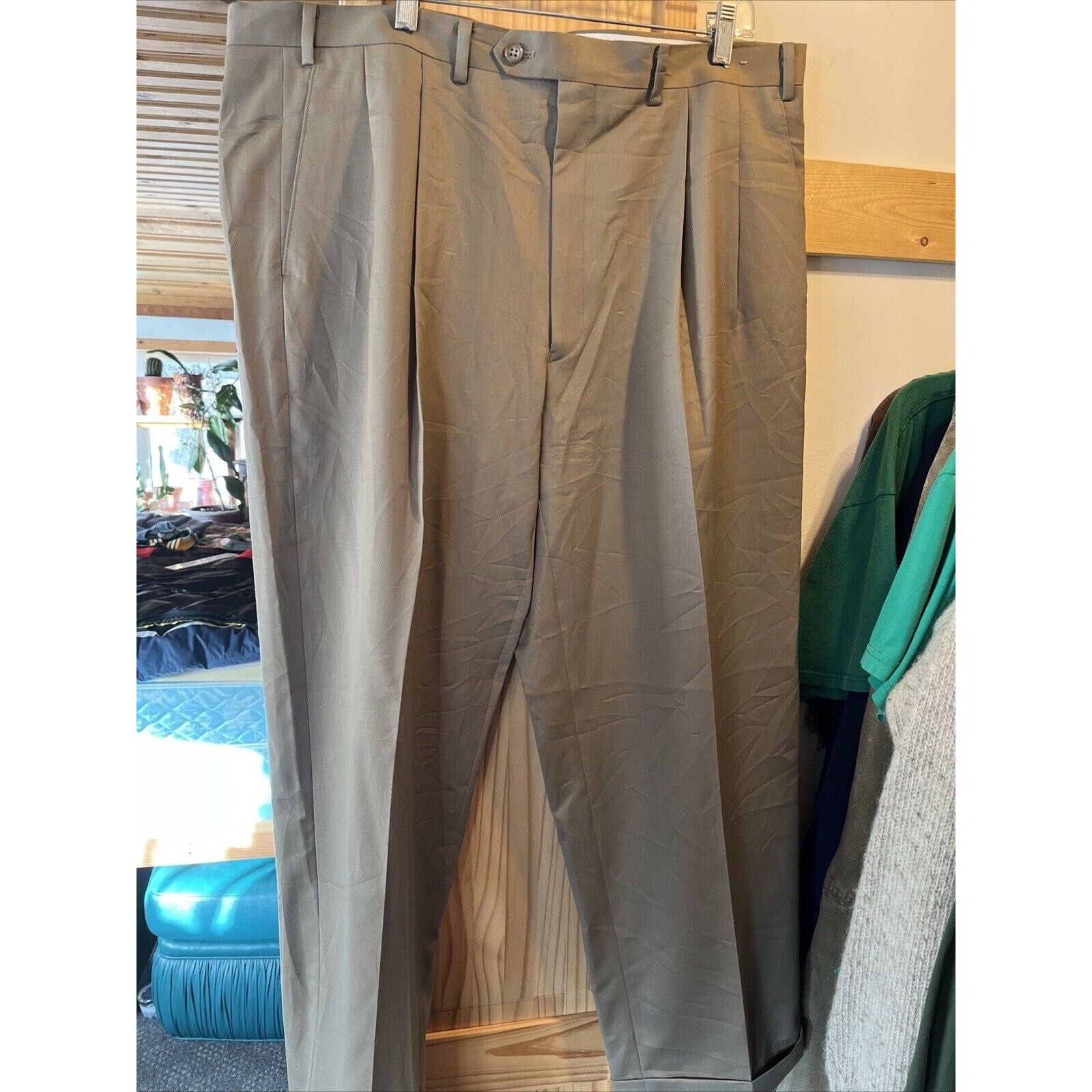 Ralph Lauren Ralph Lauren Mens 40x29 Brown Flat Straight Wool Dress Pants Size US 40 / EU 56 - 5 Thumbnail