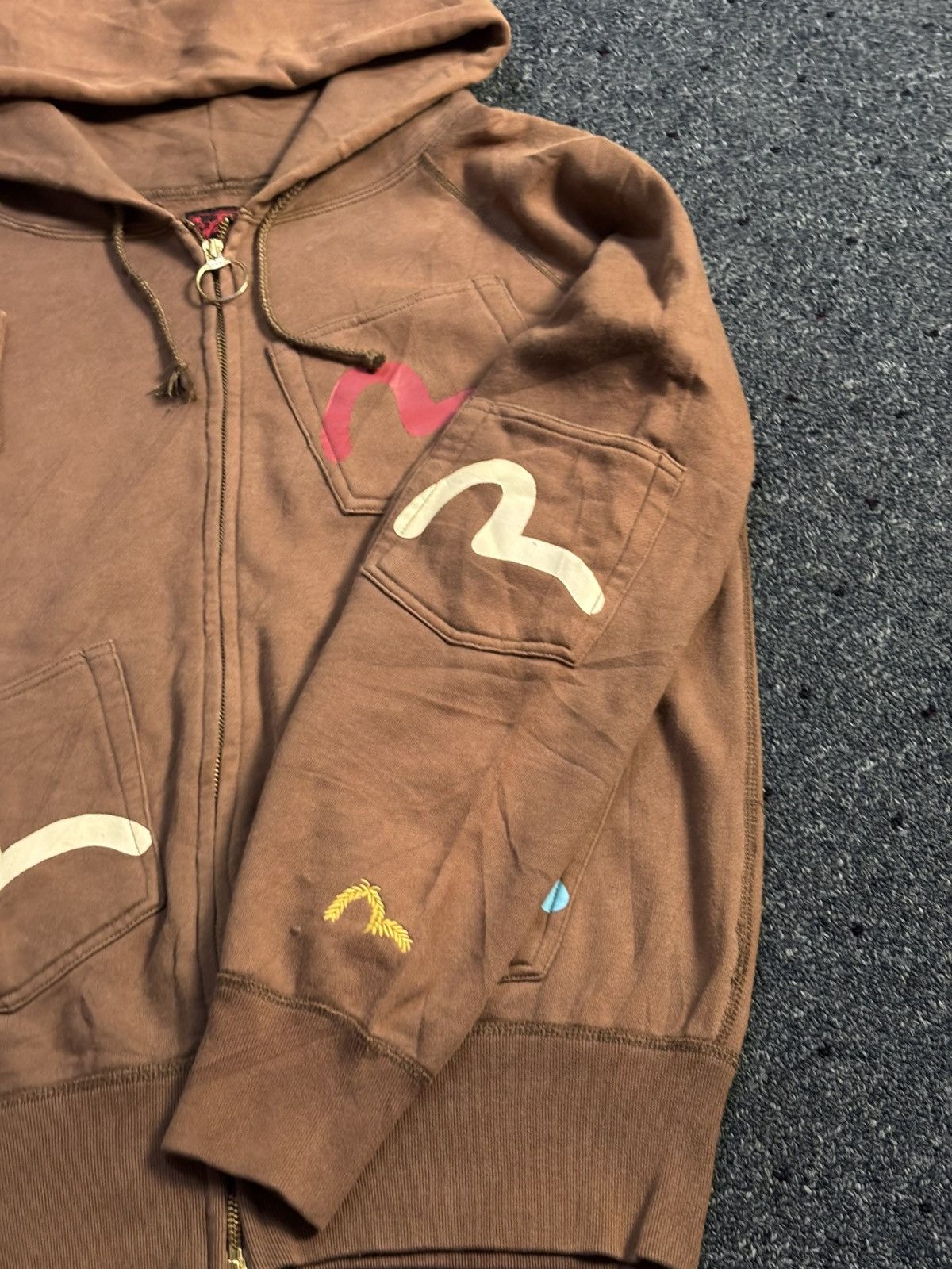 Evisu Evisu Multipocket Zip Hoodie (Brown) – Size 38 Size US S / EU 44-46 / 1 - 3 Thumbnail