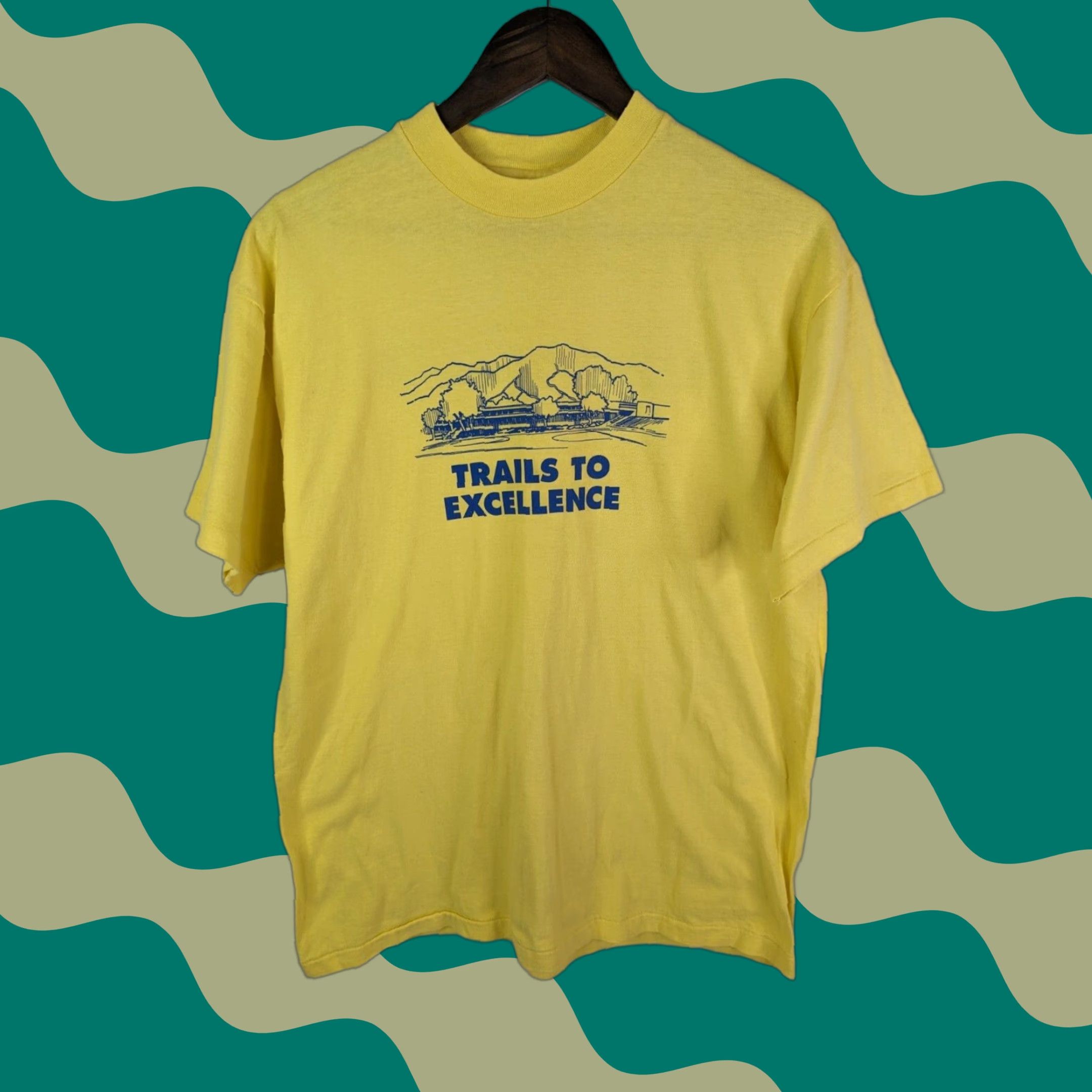 Hanes VINTAGE Hanes Beefy-T Shirt L Mens Yellow 100% Cotton Short Sleeve Crew Neck Graphic Tee USA Racing 80s 90s Beltsander Size US L / EU 52-54 / 3 - 1 Thumbnail