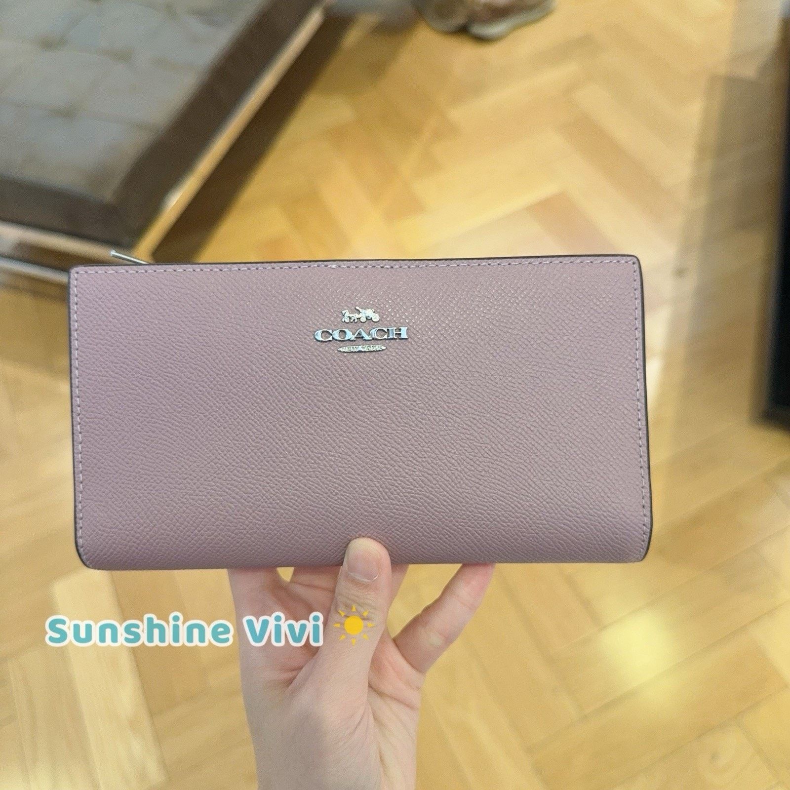 NWT Coach Slim Zip Wallet CK444 Lilac Purple Leather