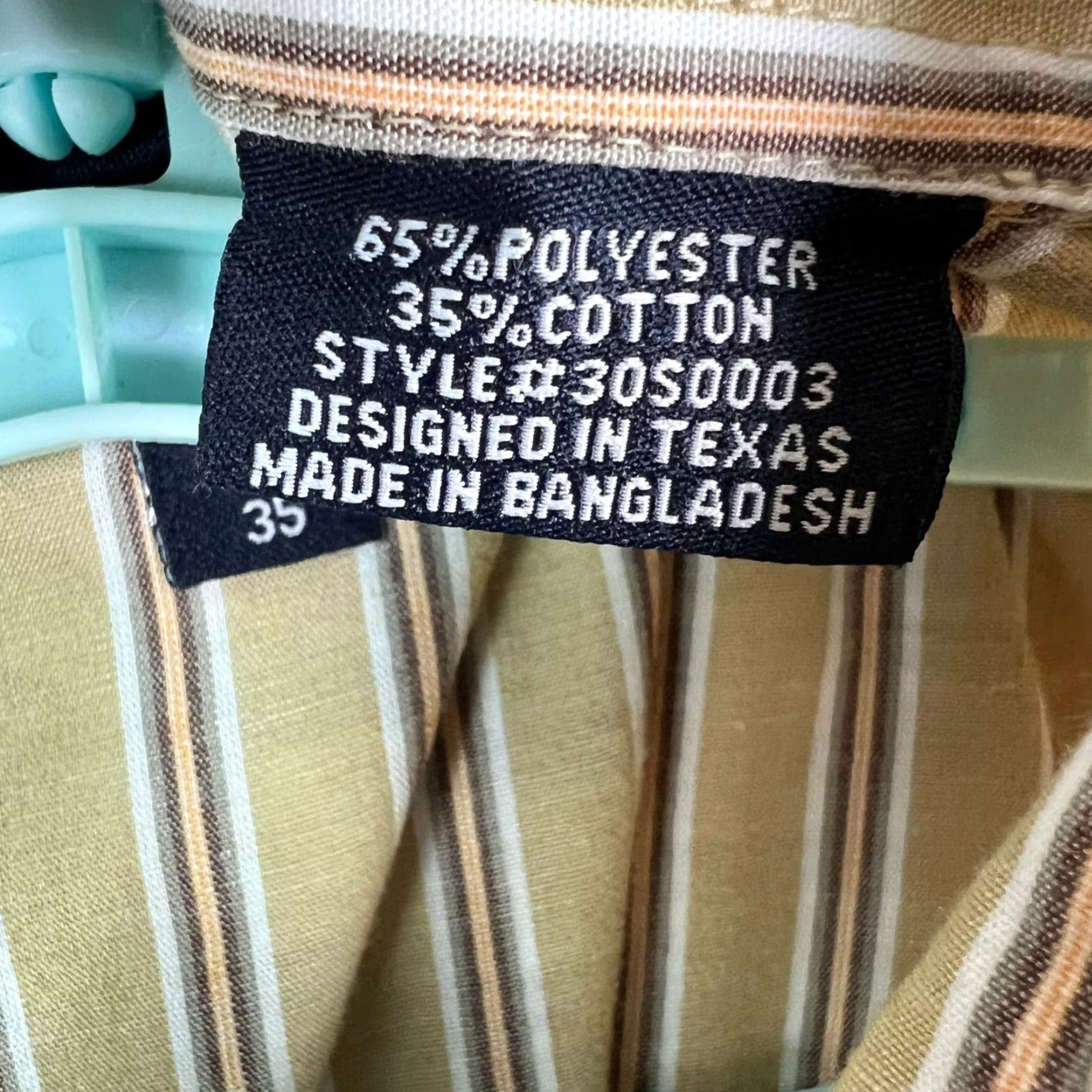 Vintage Panhandle Slim Striped Shirt Mens XL Button-Up Long Sleeve Casual Western Brown Tan USA Classic Striped Size US XL / EU 56 / 4 - 6 Thumbnail