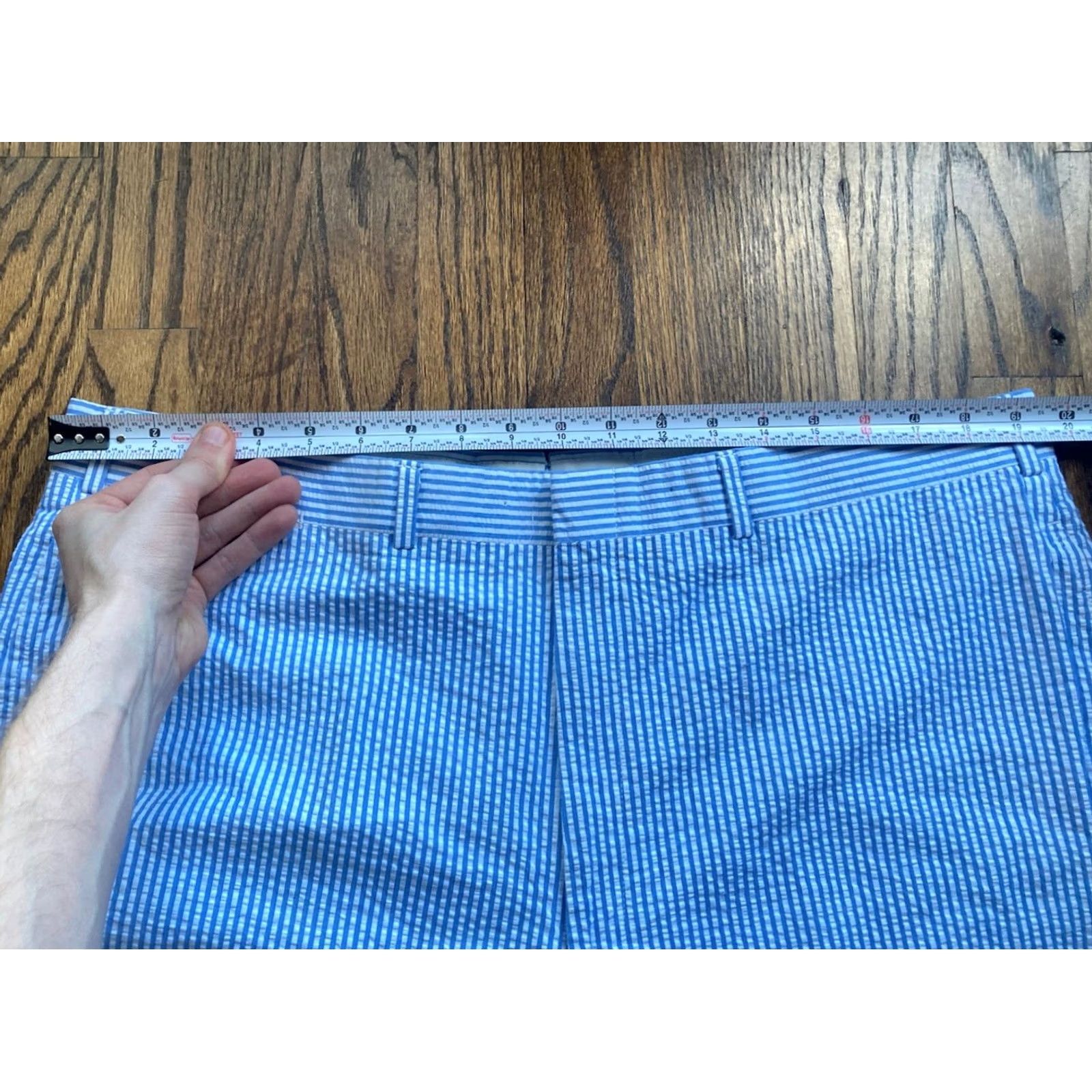 Brooks Brothers VINTAGE Brooks Brothers Pants Mens 38x27 Blue 80s Flat Front USA Seersucker Size US 38 / EU 54 - 5 Thumbnail