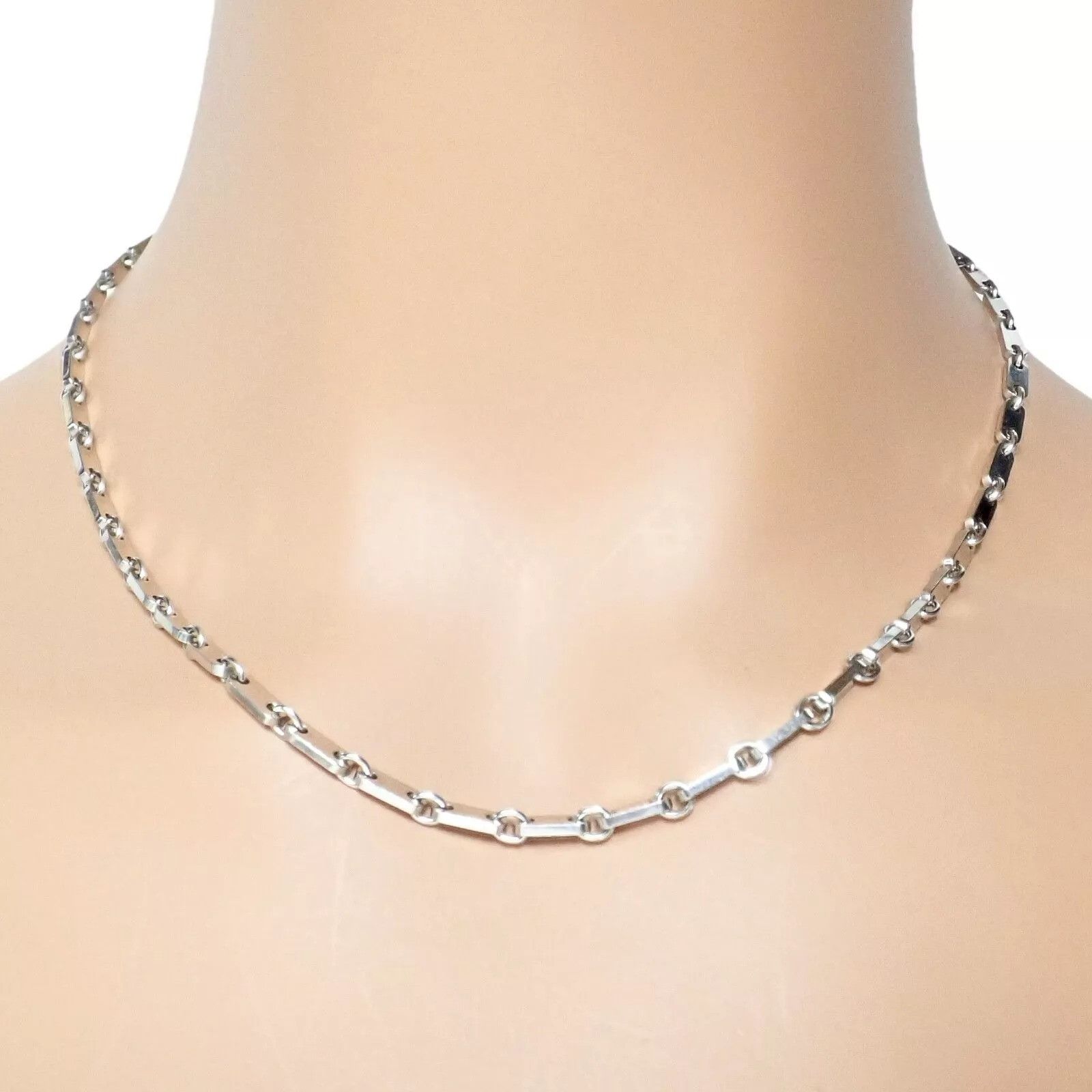 Cartier Cartier 18k White Gold Flat Link Necklace 17.75" 1998 Size ONE SIZE - 3 Thumbnail