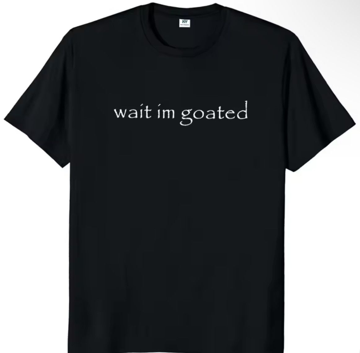 Japanese Brand Funny Meme Wait I’m Goated Cotton Black T-Shirt Size US XS / EU 42 / 0 - 1 Thumbnail
