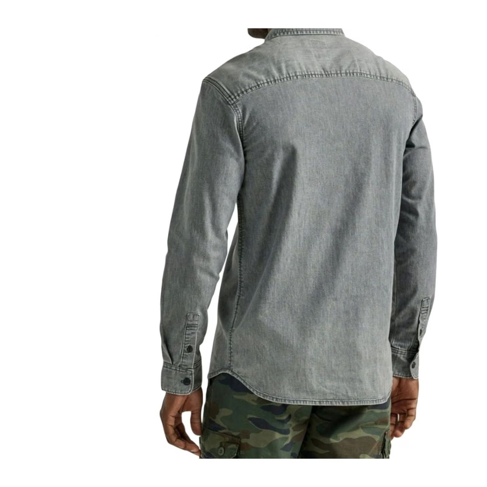 Lee LEE DENIM SHIRT MEN'S MEDIUM LONG SLEEVE GRAY BUTTON-UP CLASSIC Size US M / EU 48-50 / 2 - 3 Thumbnail